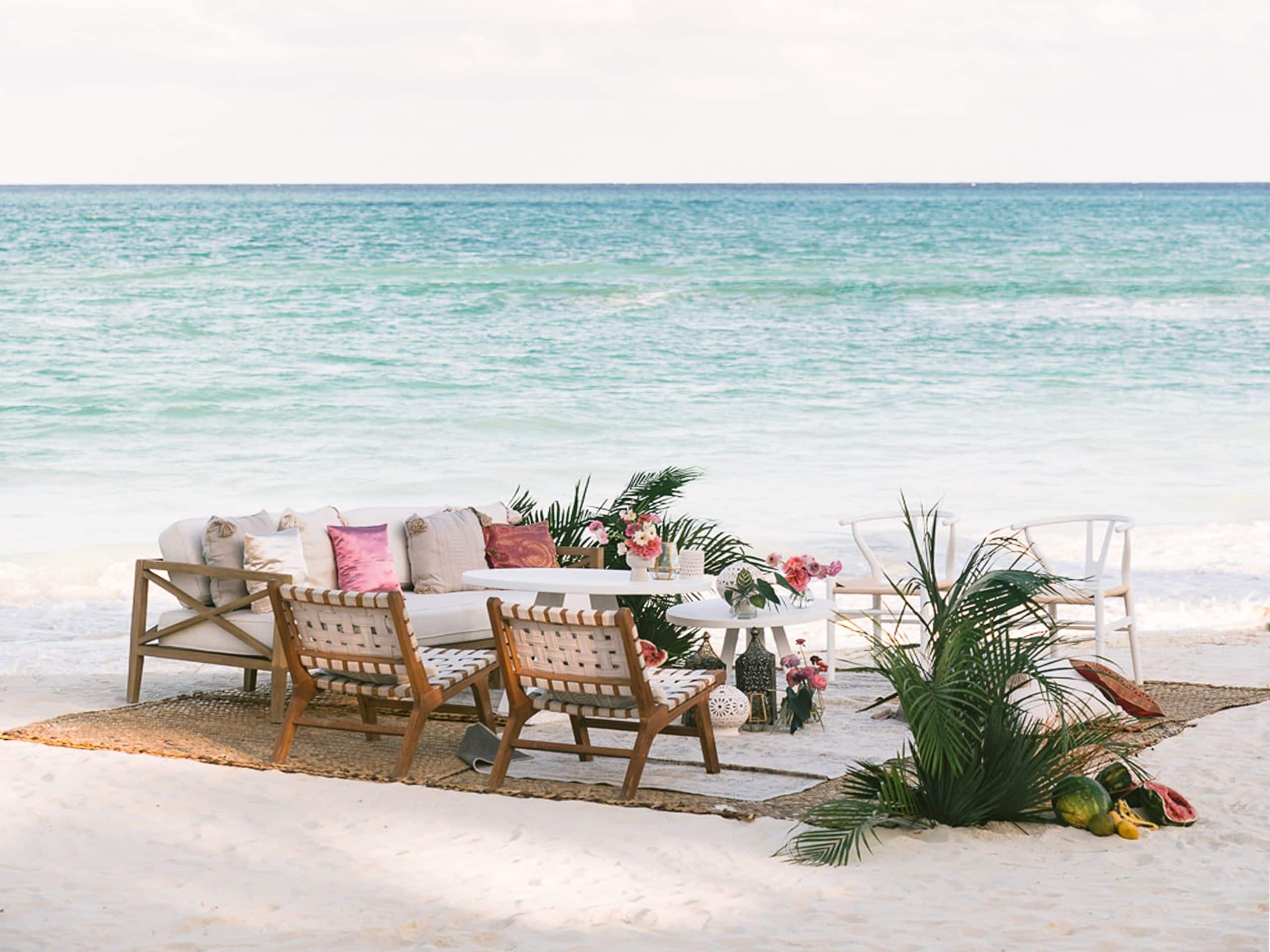 Andaz Mayakoba Resort Riviera Maya Beach Wedding Set Up