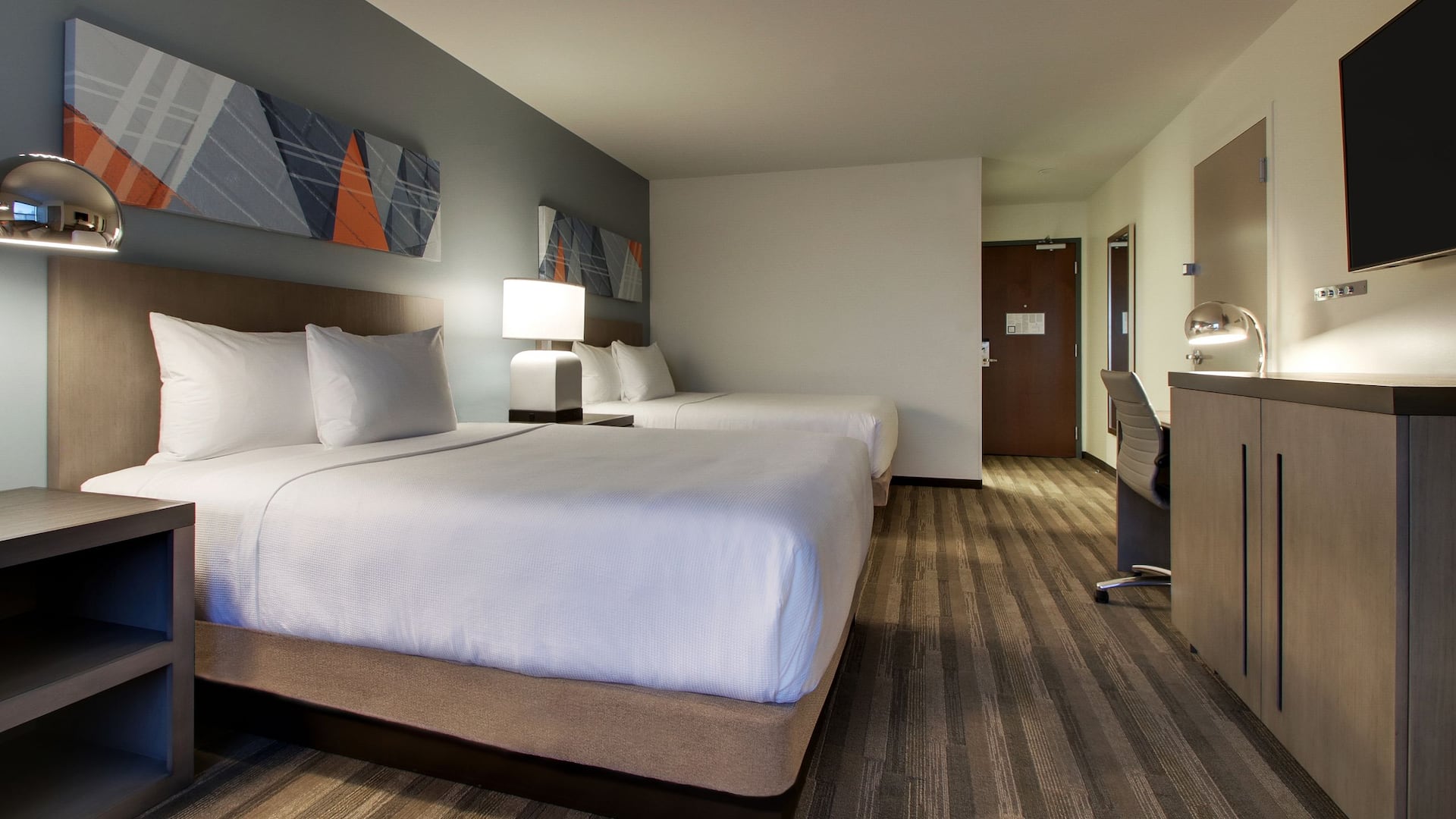Hyatt House Chicago / Oak Brook Den Guestroom Two Queen Beds From Window