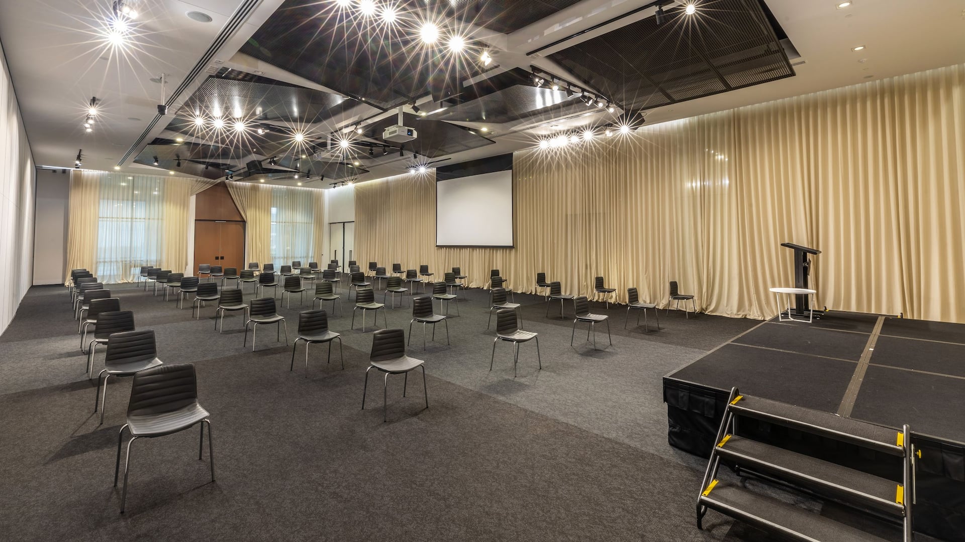 Hyatt Place Melbourne, Essendon Fields Ballroom Social Distance Setup Chairs