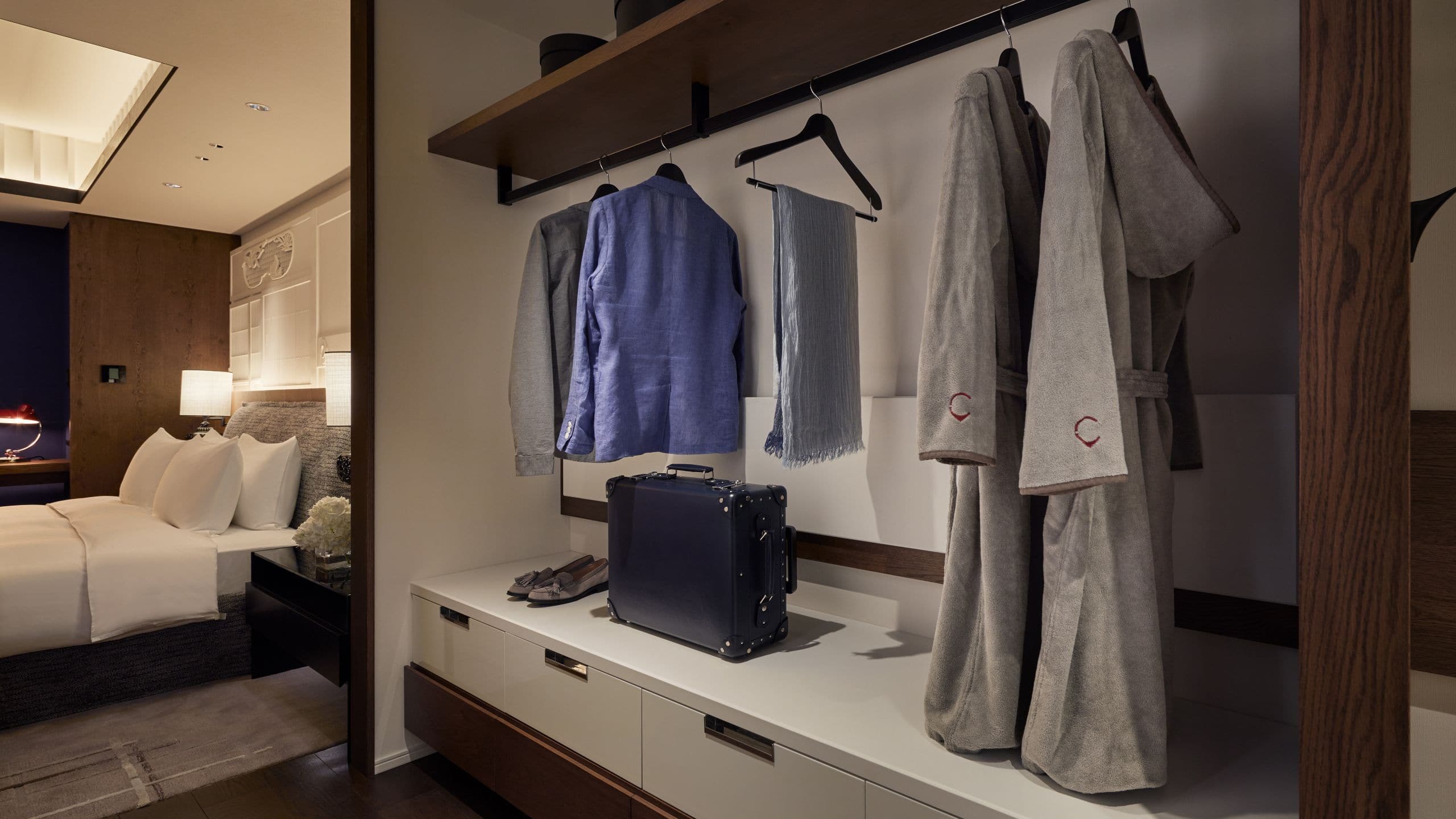 8 of 12 Hyatt Centric Kanazawa Kanazawa Suite Bedroom Closet Night