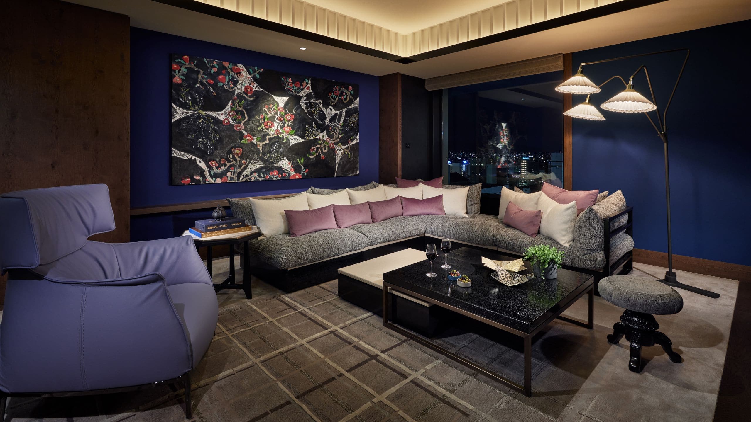 Hyatt Centric Kanazawa Kanazawa Suite Living Space with Art Night