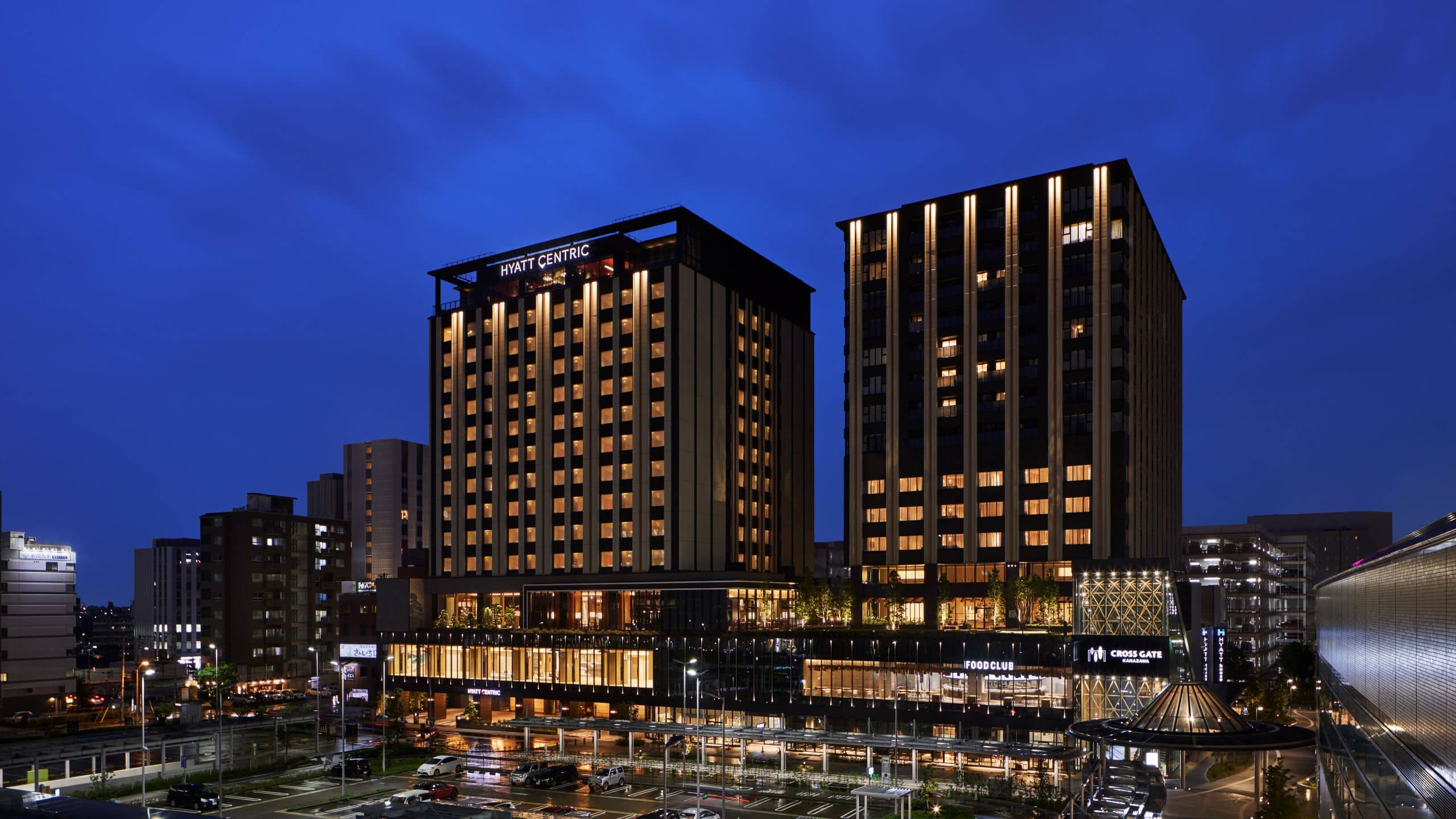 Hyatt Centric Kanazawa Exterior Night after Rain