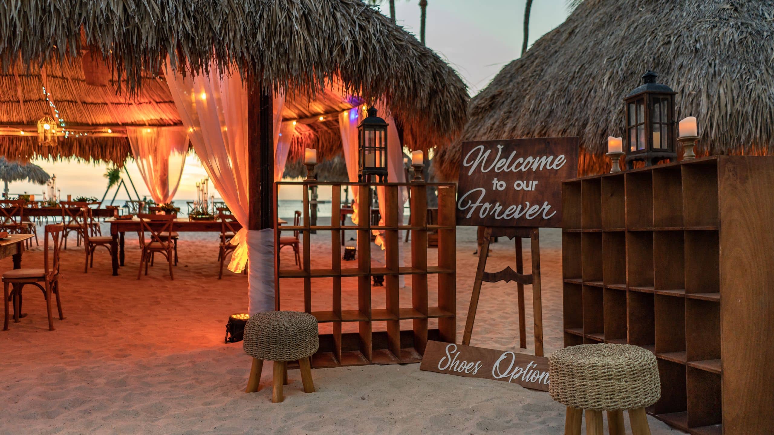 Hyatt Regency Aruba Resort Spa and Casino Wedding Setup Shoe Stand