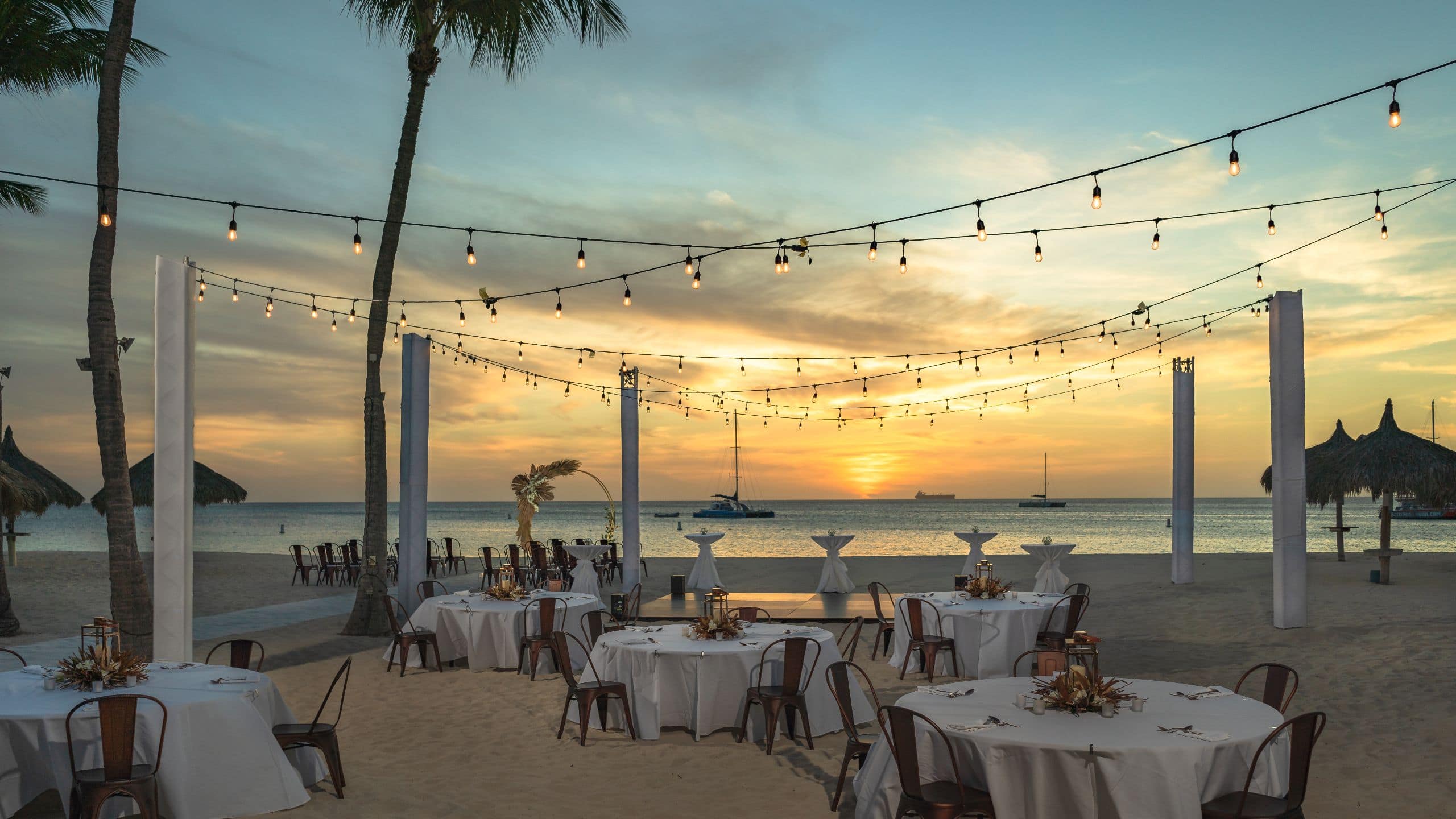 Hyatt Regency Aruba Resort Spa and Casino Wedding Setup Reception Dinner