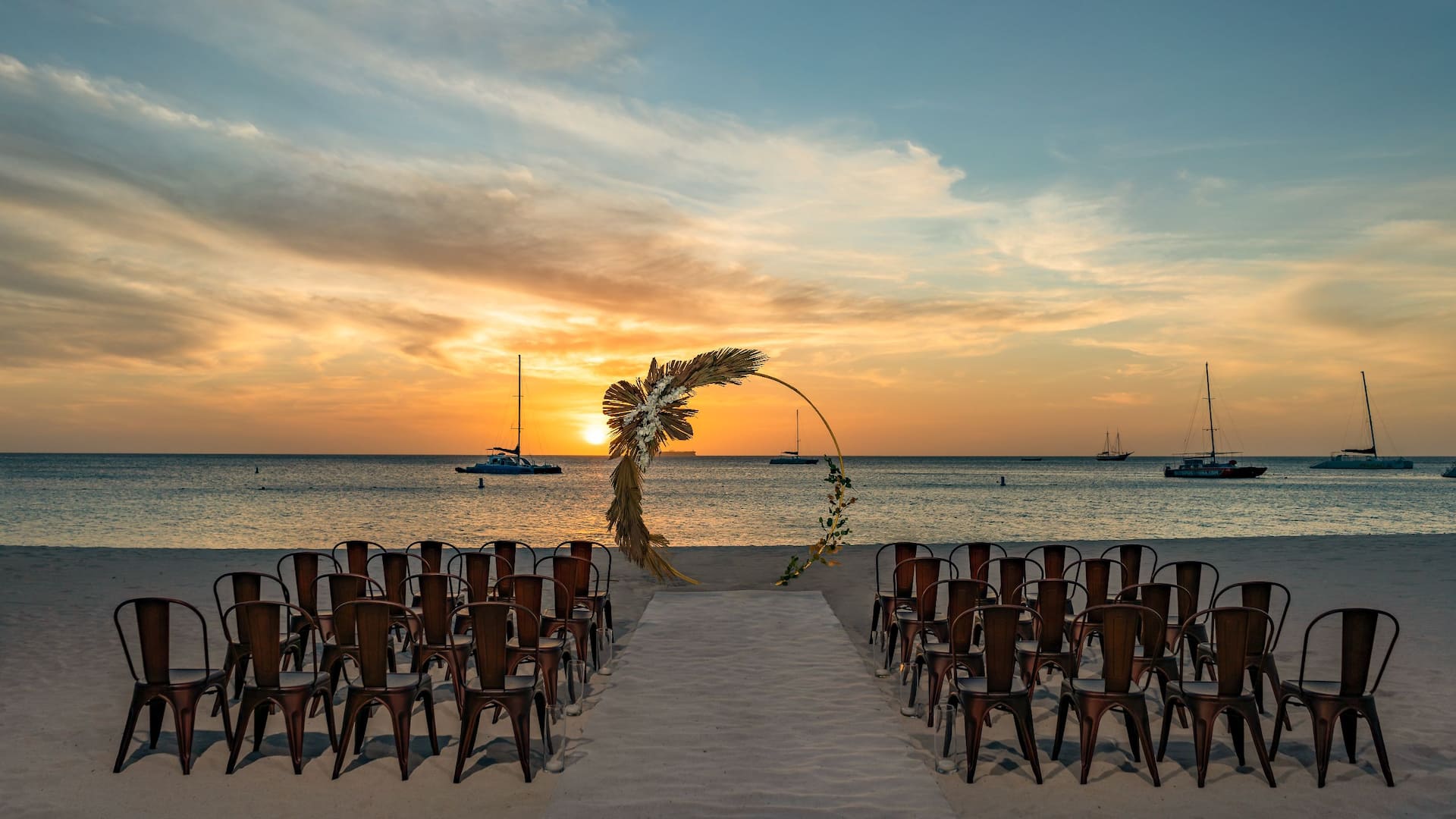 Hyatt Regency Aruba Resort Spa and Casino Wedding Setup Round Arch