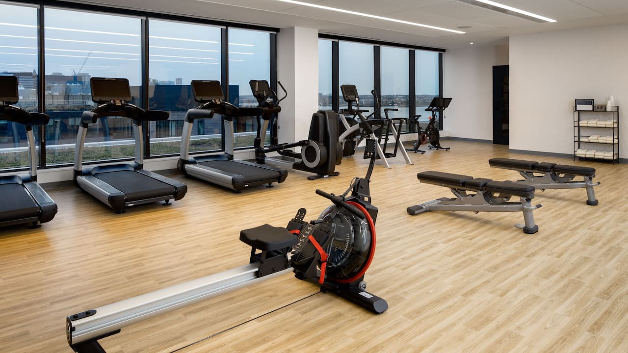 Hyatt Place Boston / Seaport District Fitness Center with a View near Boston Harbor Area