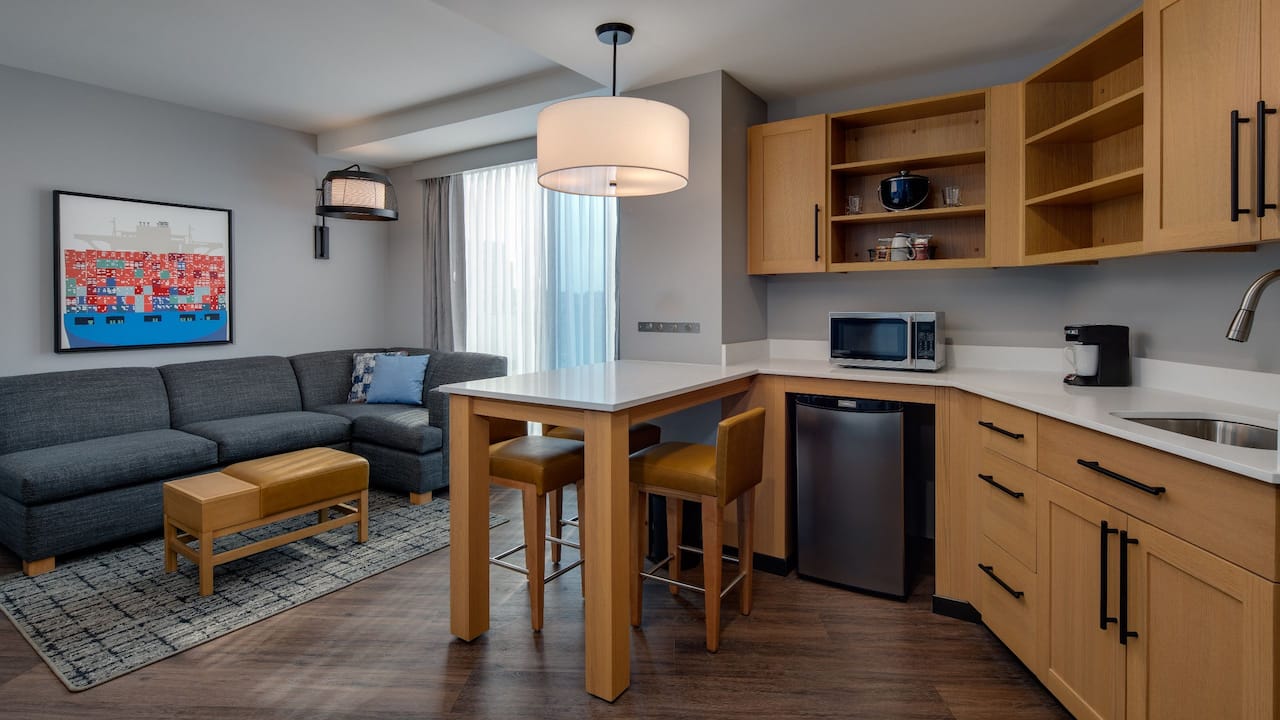 Boston Seaport District Hotels with Kitchenette plus Sofa Pull out at Hyatt Place Boston / Seaport District
