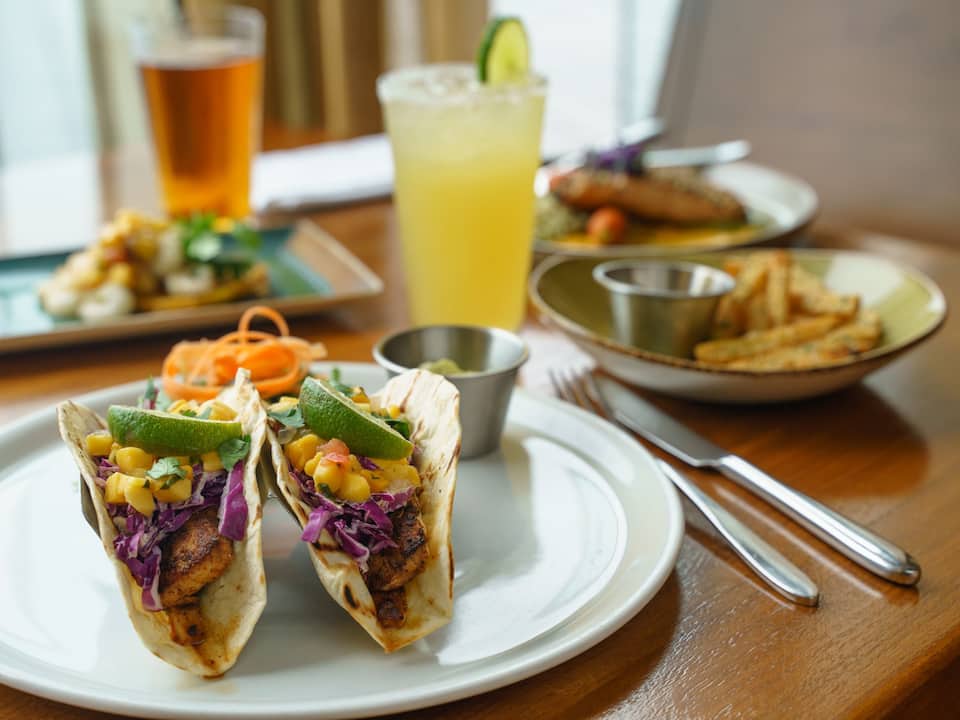 Fish tacos served at an Orlando Restaurant called McCoy’s Bar and Grill