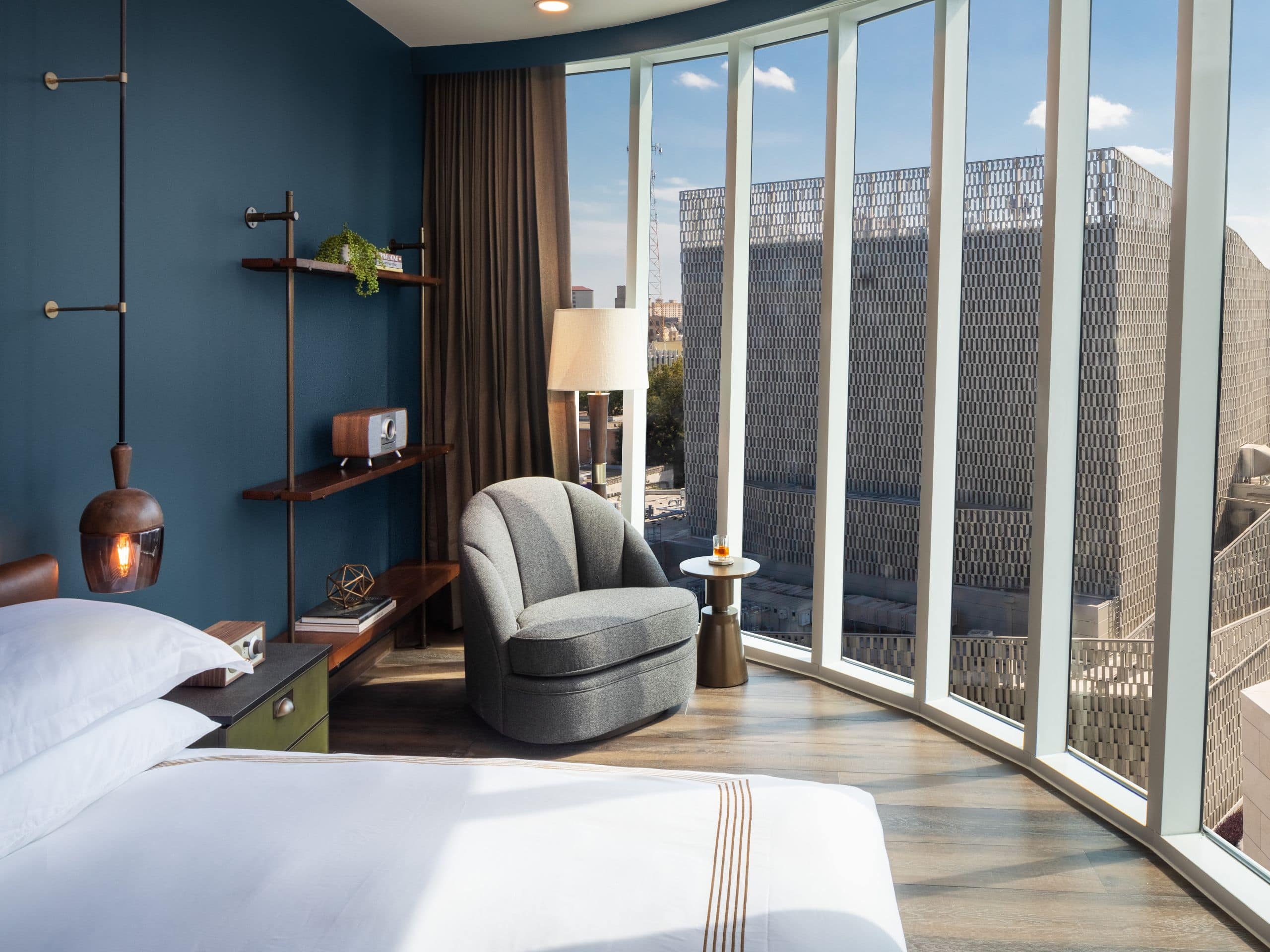 Riverwalk Suite with One King Bed and floor-to-ceiling windows