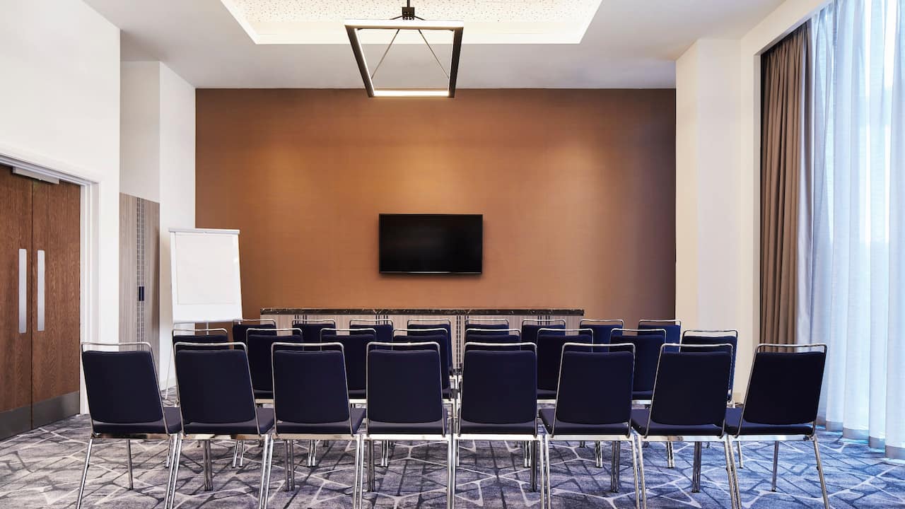 Eddington Room theatre style set up at Hyatt Regency Manchester 