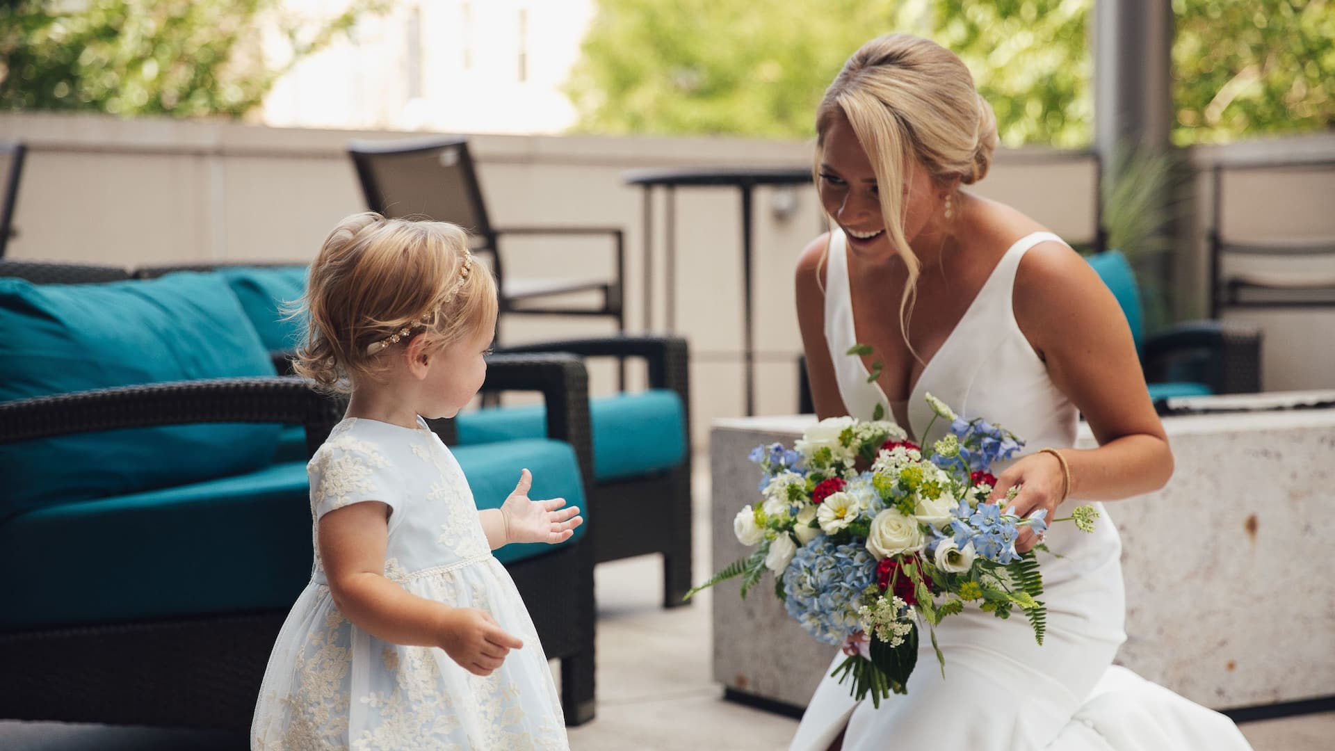 Hyatt House Chicago/Evanston Rooftop Wedding Flower Girl