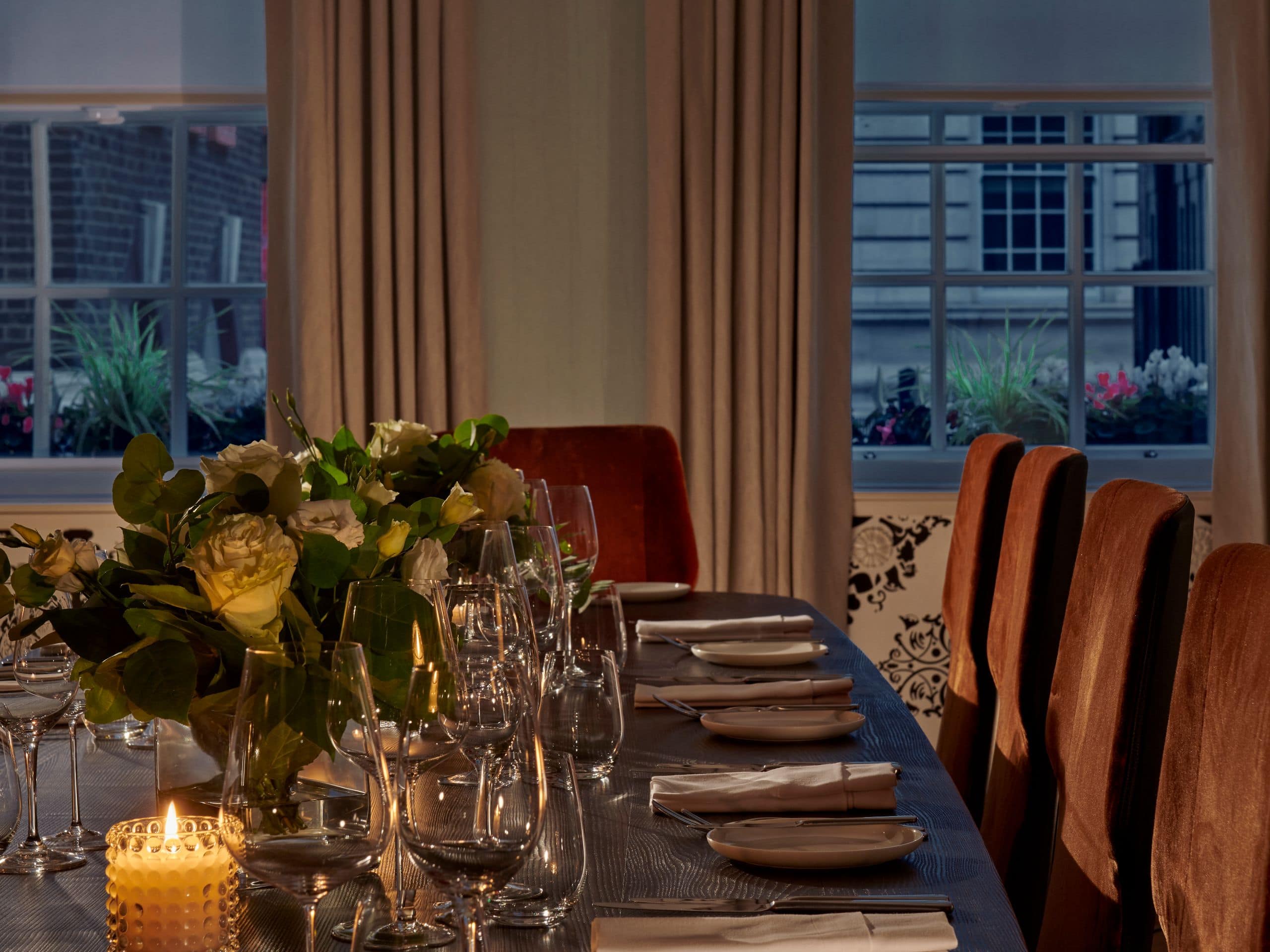 Great Scotland Yard Hotel No1 Townhouse Dining Room Evening