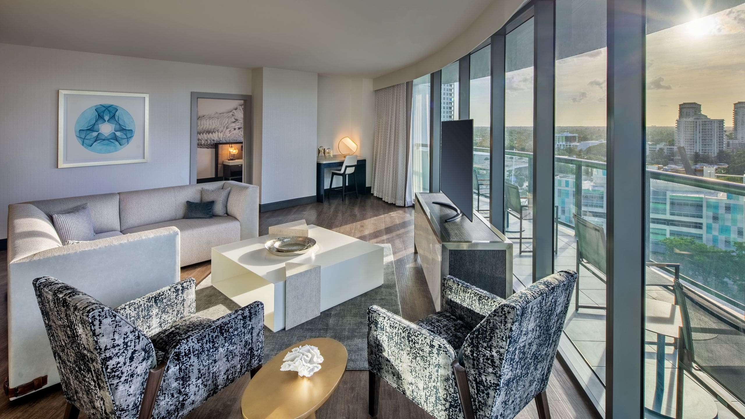 Hyatt Centric Las Olas Fort Lauderdale Two Bedroom Centric Suite Living Area