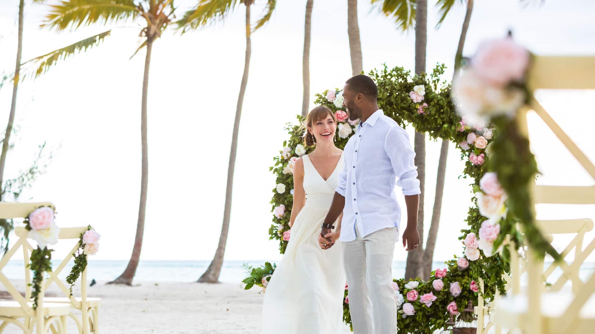 Wedding setup on resort beachfront