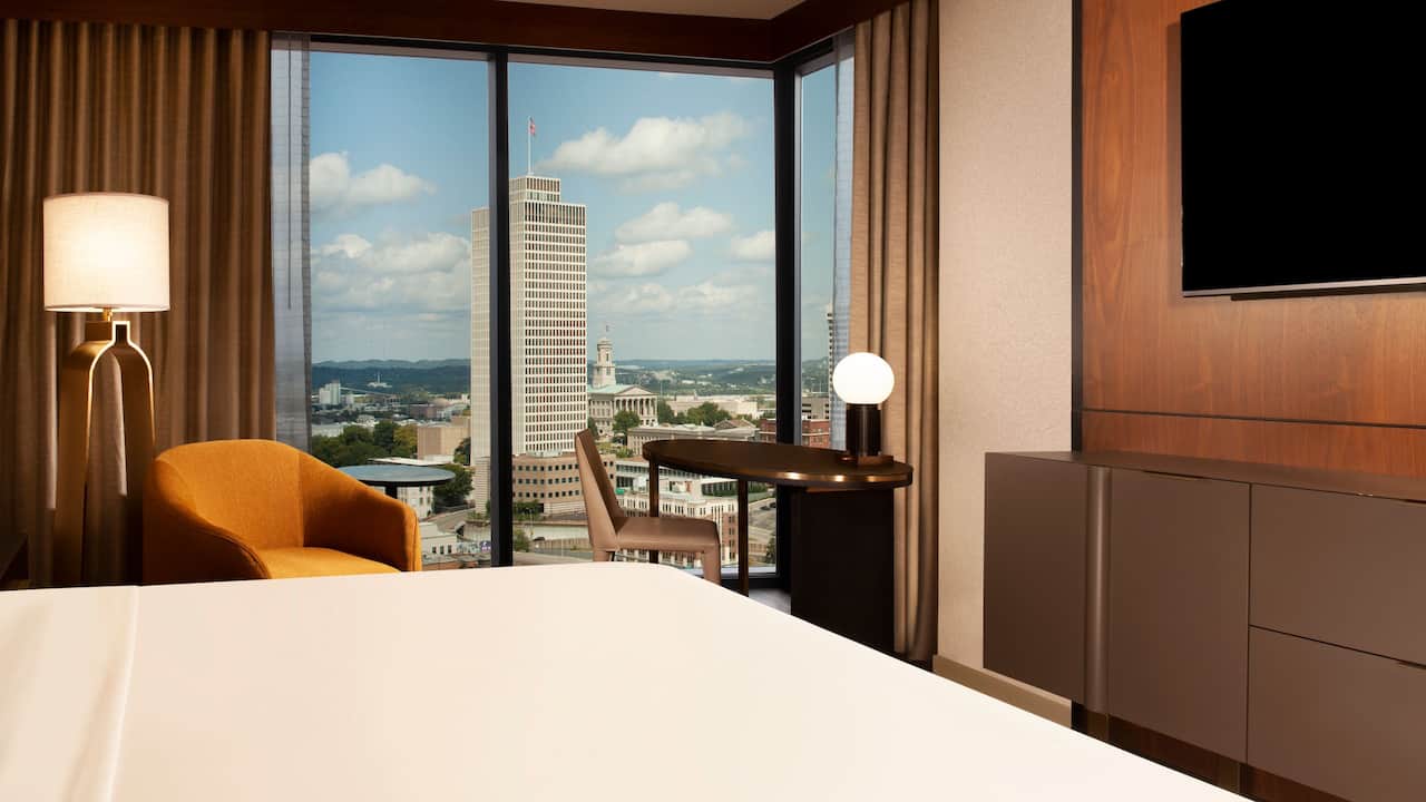 Hotel suite overlooking Downtown Nashville