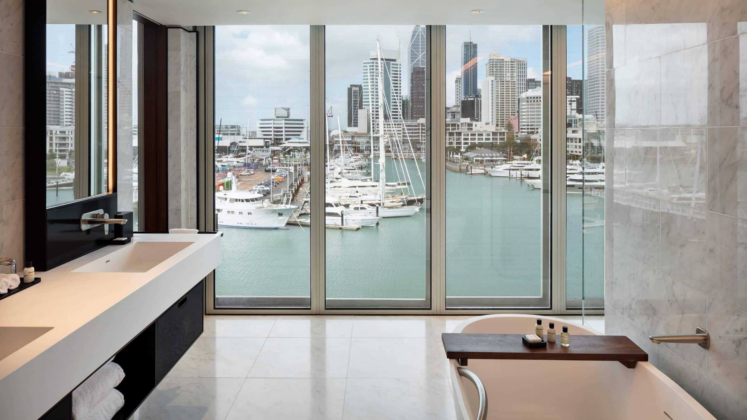 2/4 Park Hyatt Auckland Harbour Suite Bathroom Waterfront View