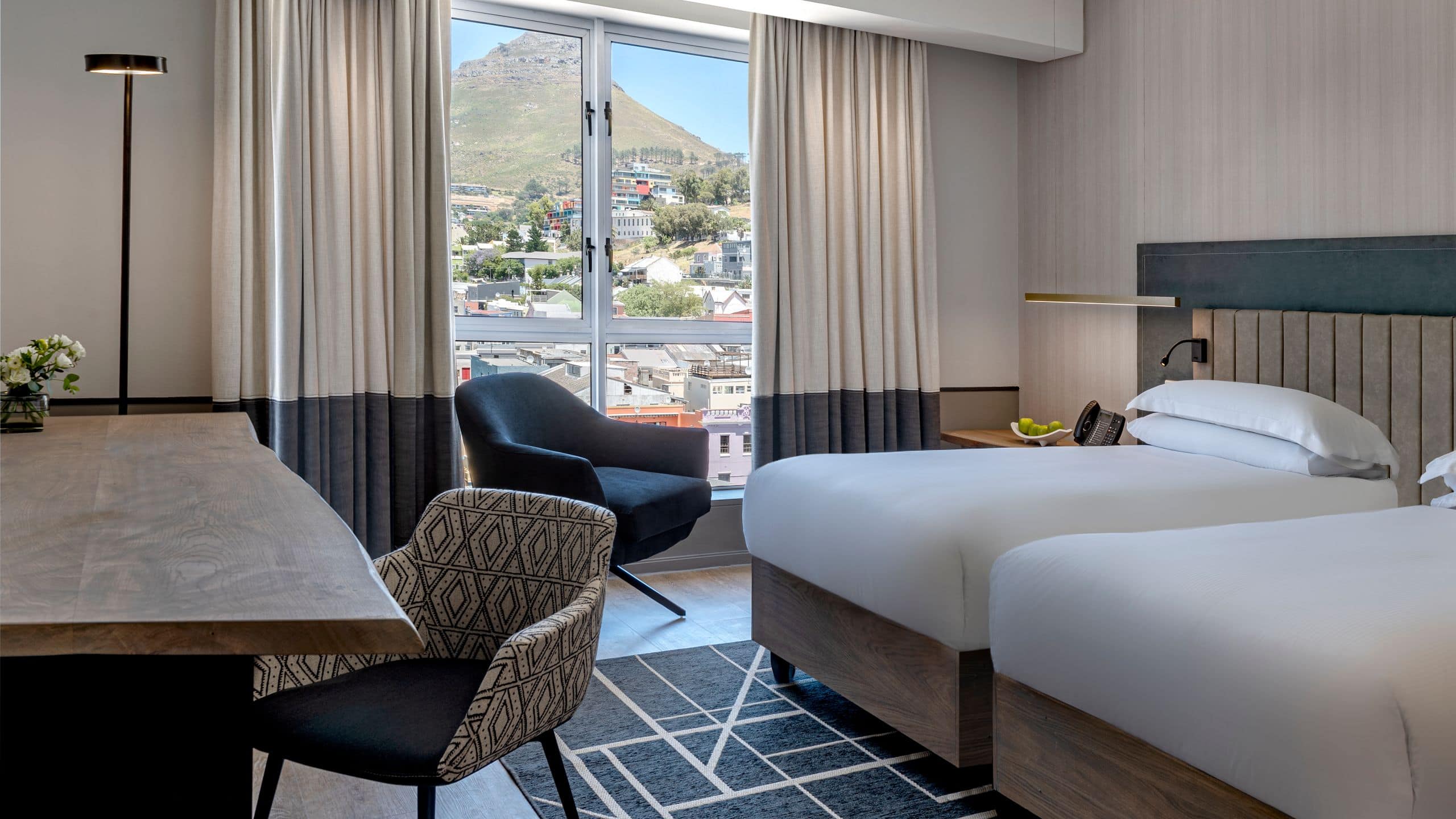 Hyatt Regency Cape Town Twin Bed with Table Mountain View