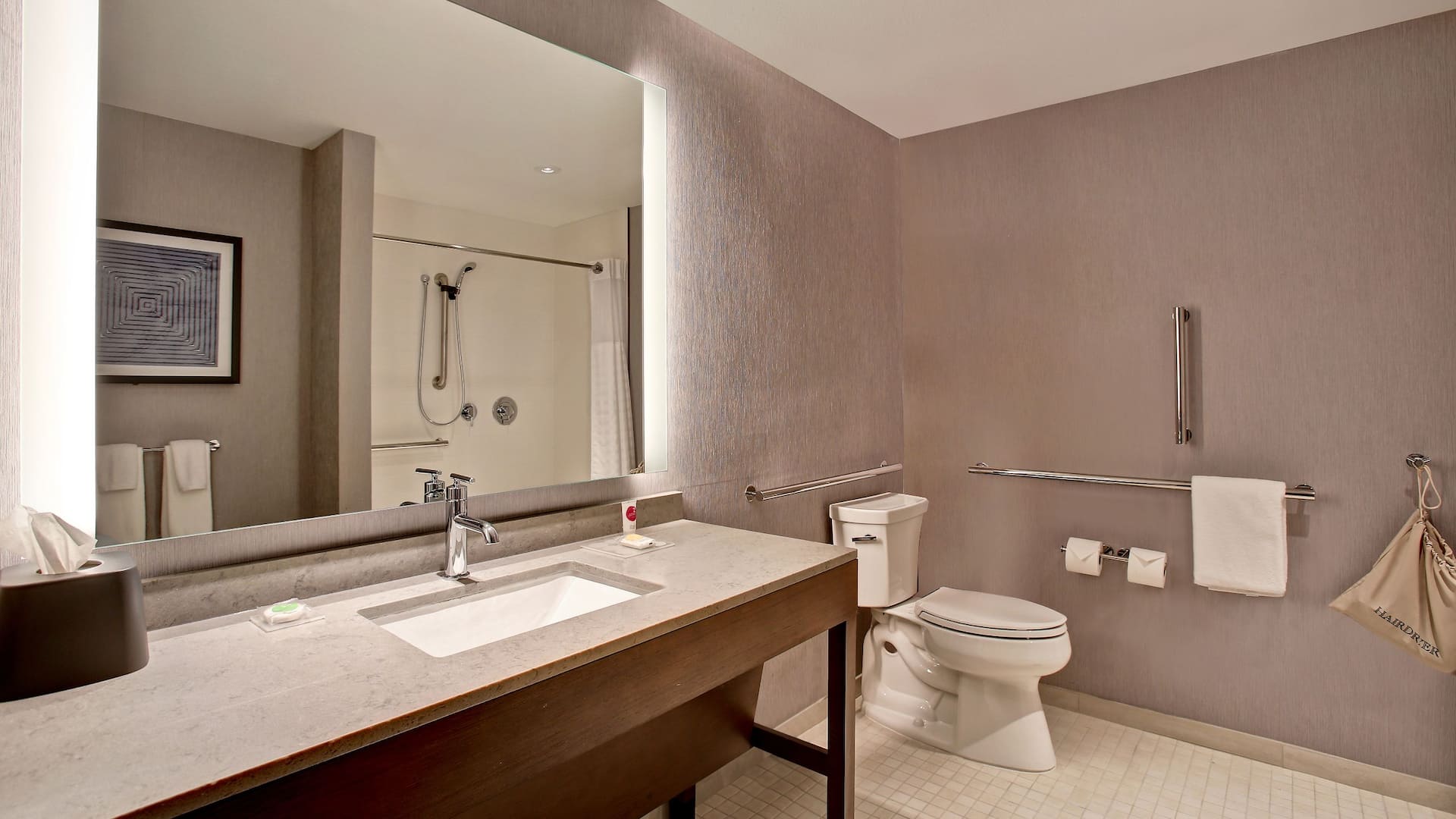 3/4 Hyatt Place at Wichita State University ADA Bathroom
