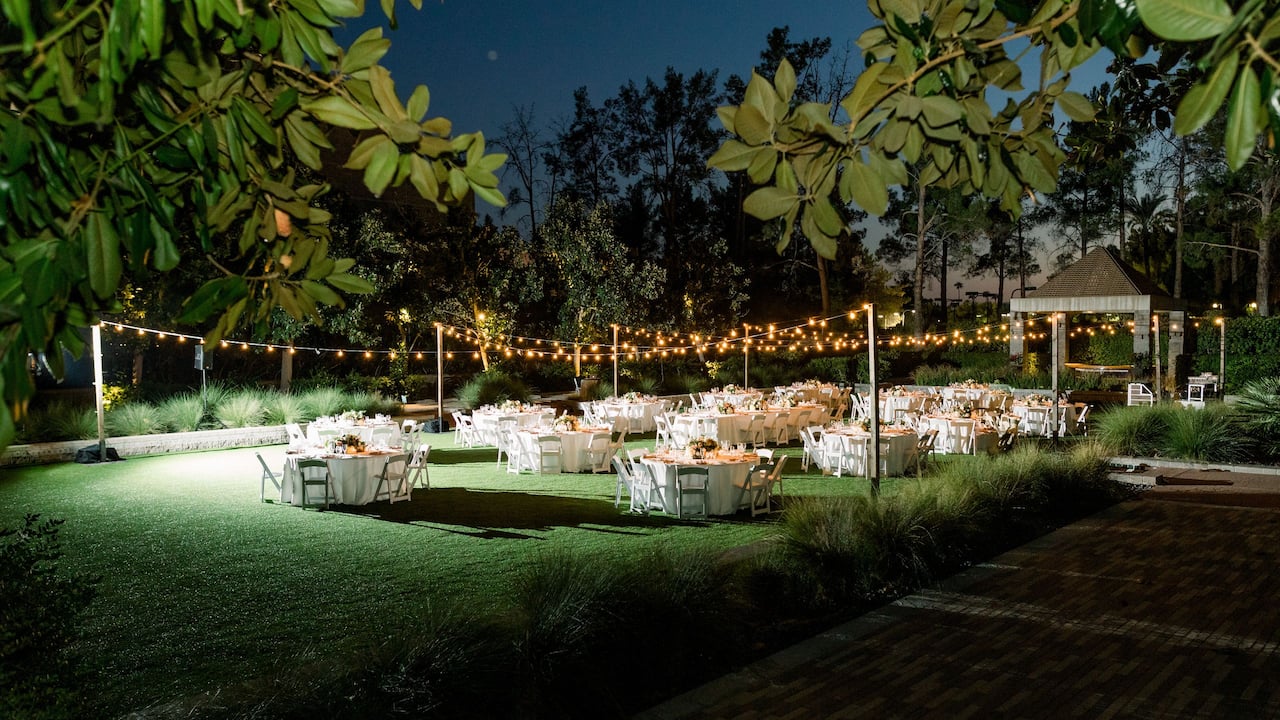 Outdoor Wedding Reception Night 