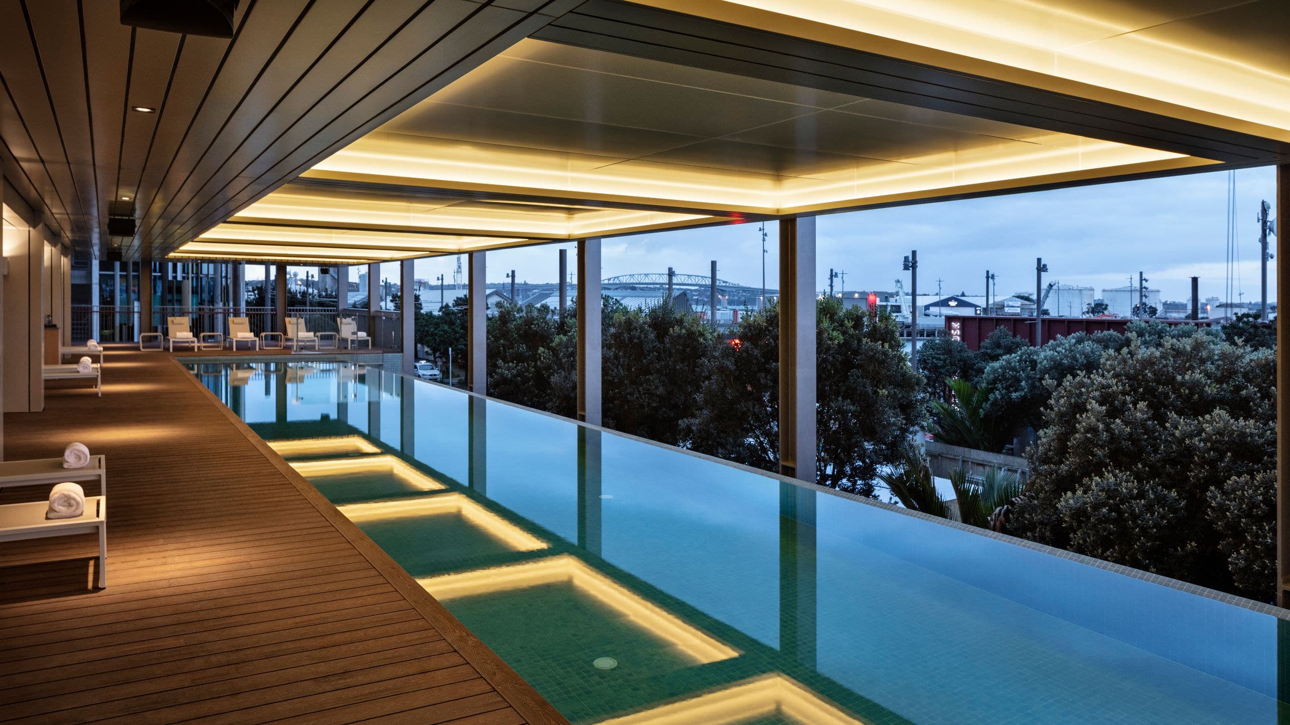 Park Hyatt Auckland Infinity Pool Evening