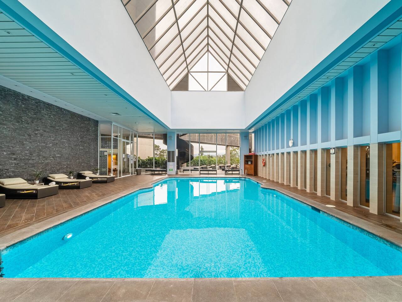Indoor pool with skylights
