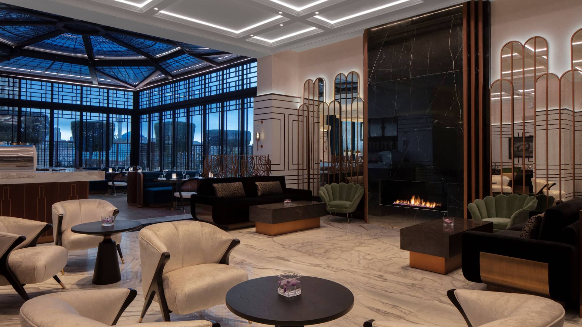 Grand Hyatt Amman TheLombard Italian Restaurant Nighttime