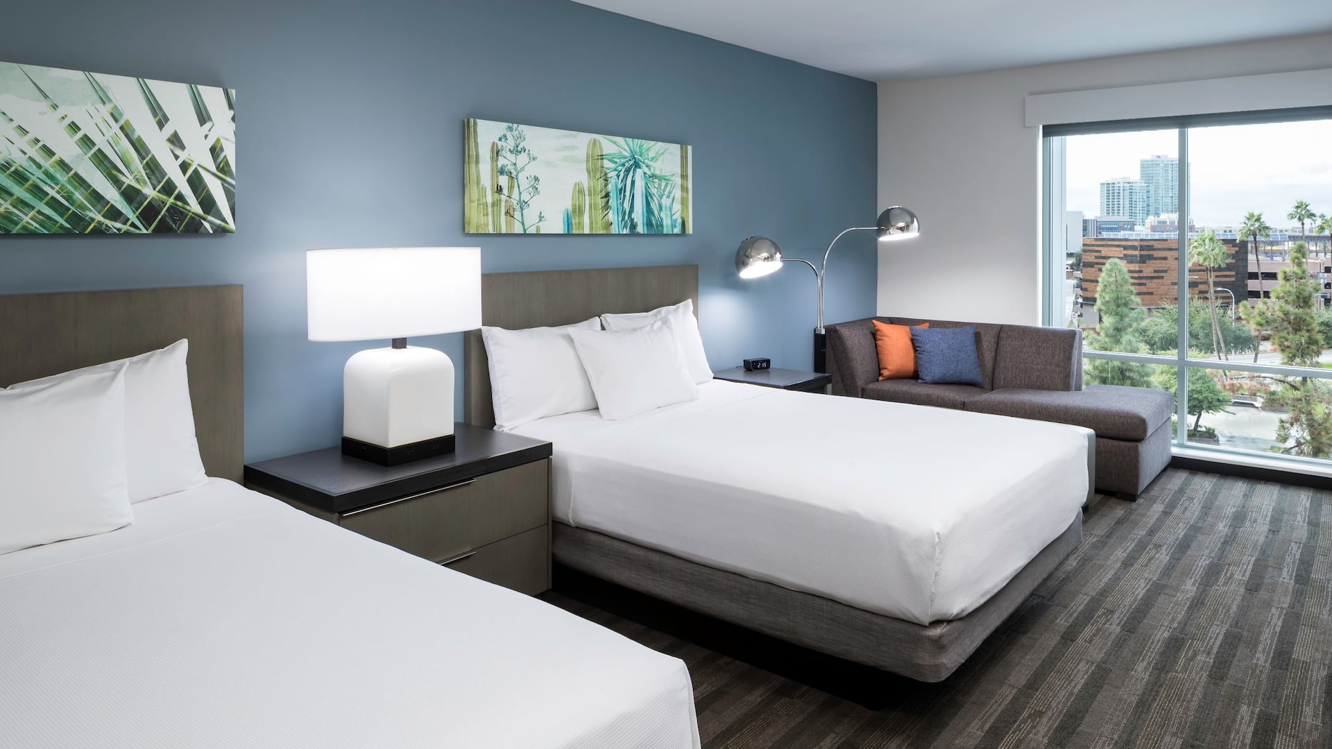 Hyatt House Tempe / Phoenix / University Den Guestroom with Two Queen Beds