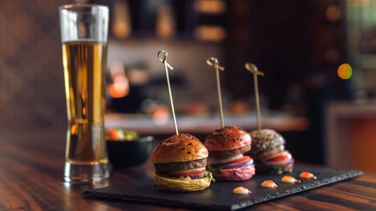 The Living Room Pork Pepporini Slider with Beer