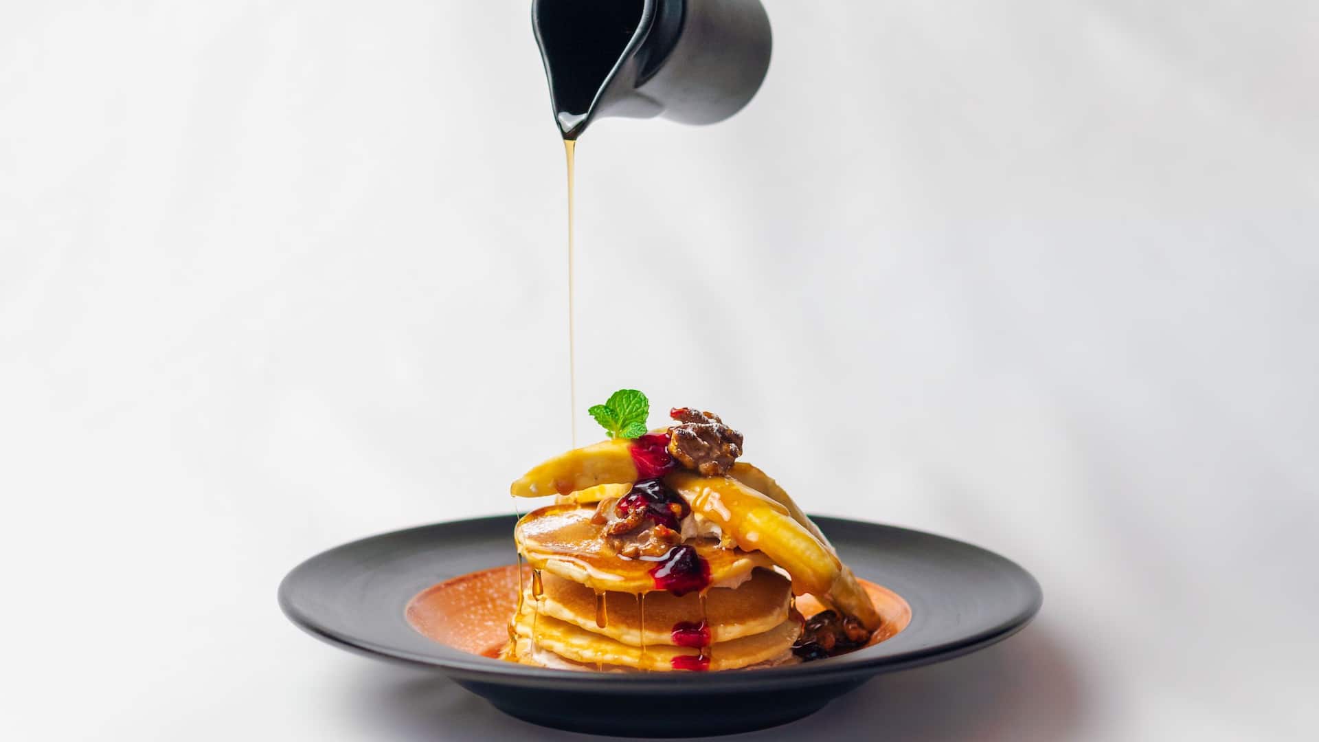 Hyatt Regency Kathmandu The Living Room Stack of Pancakes Maple Syrup Dressing
