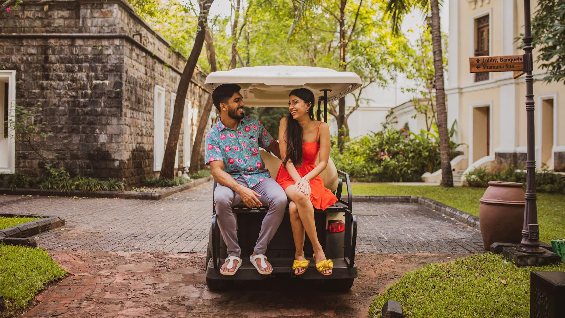 Grand Hyatt Goa Couple Laughing Buggy