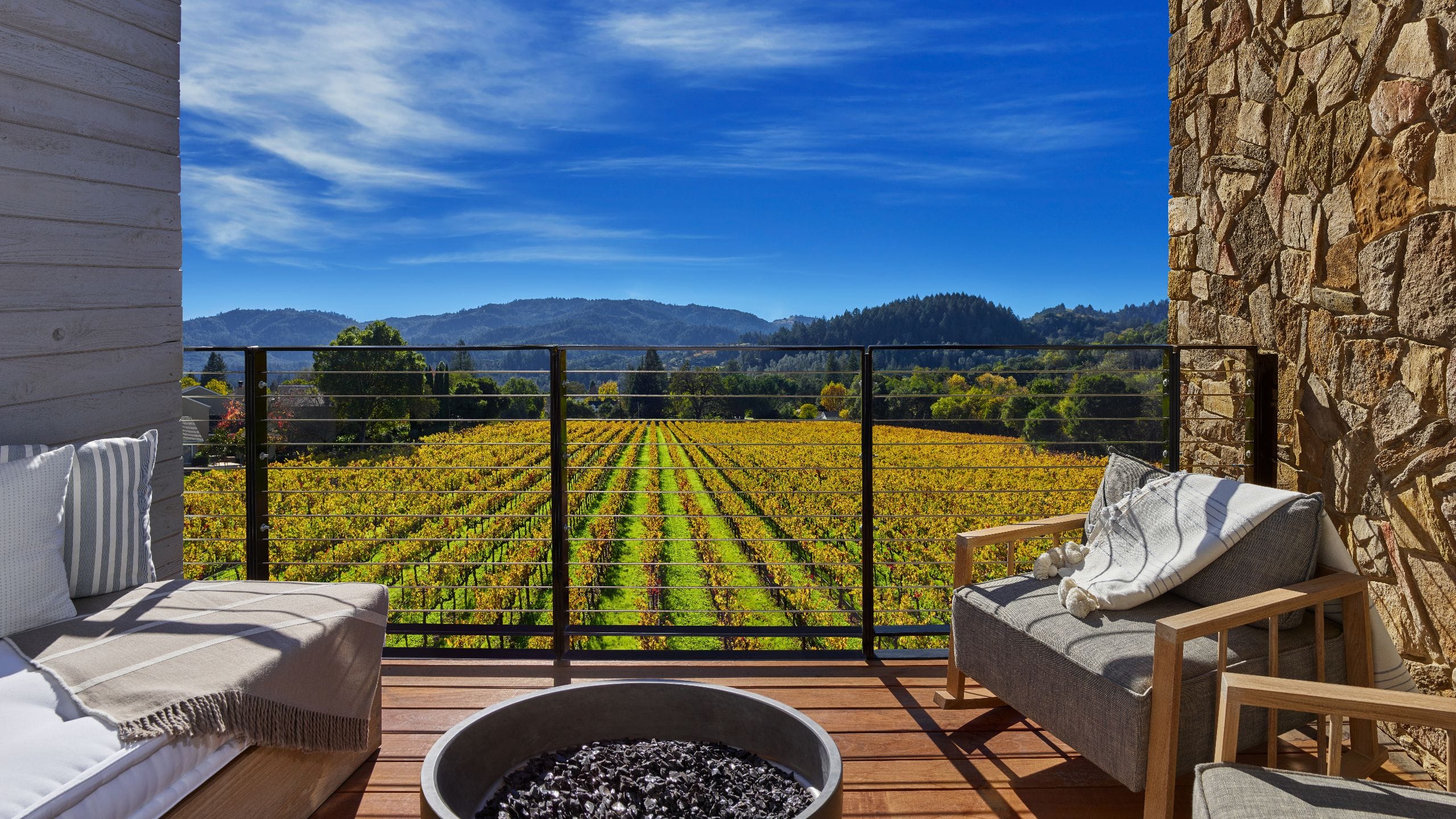 3 of 6 Alila Napa Valley Vineyard View Balcony Wide View