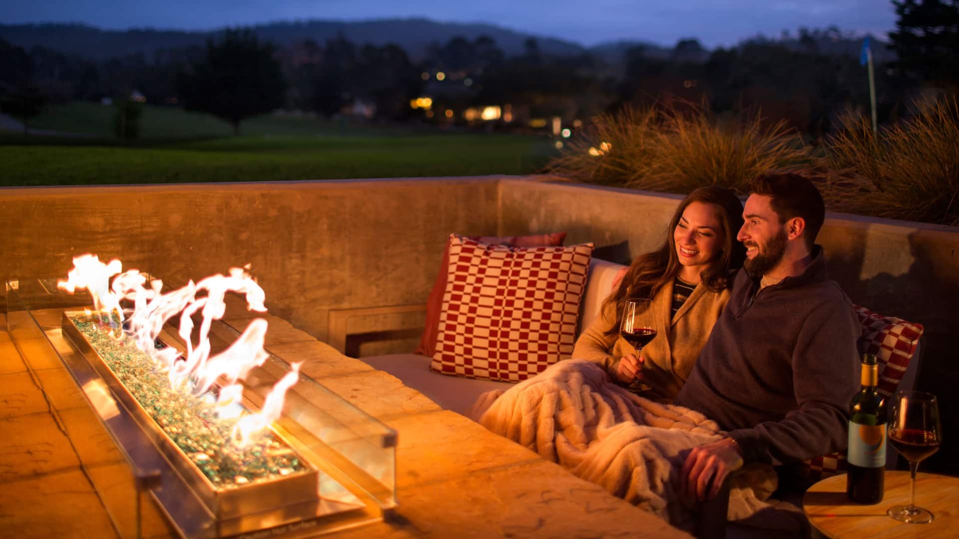 Hyatt Regency Monterey Hotel and Spa on Del Monte Golf Course Lifestyle Couple Firepit