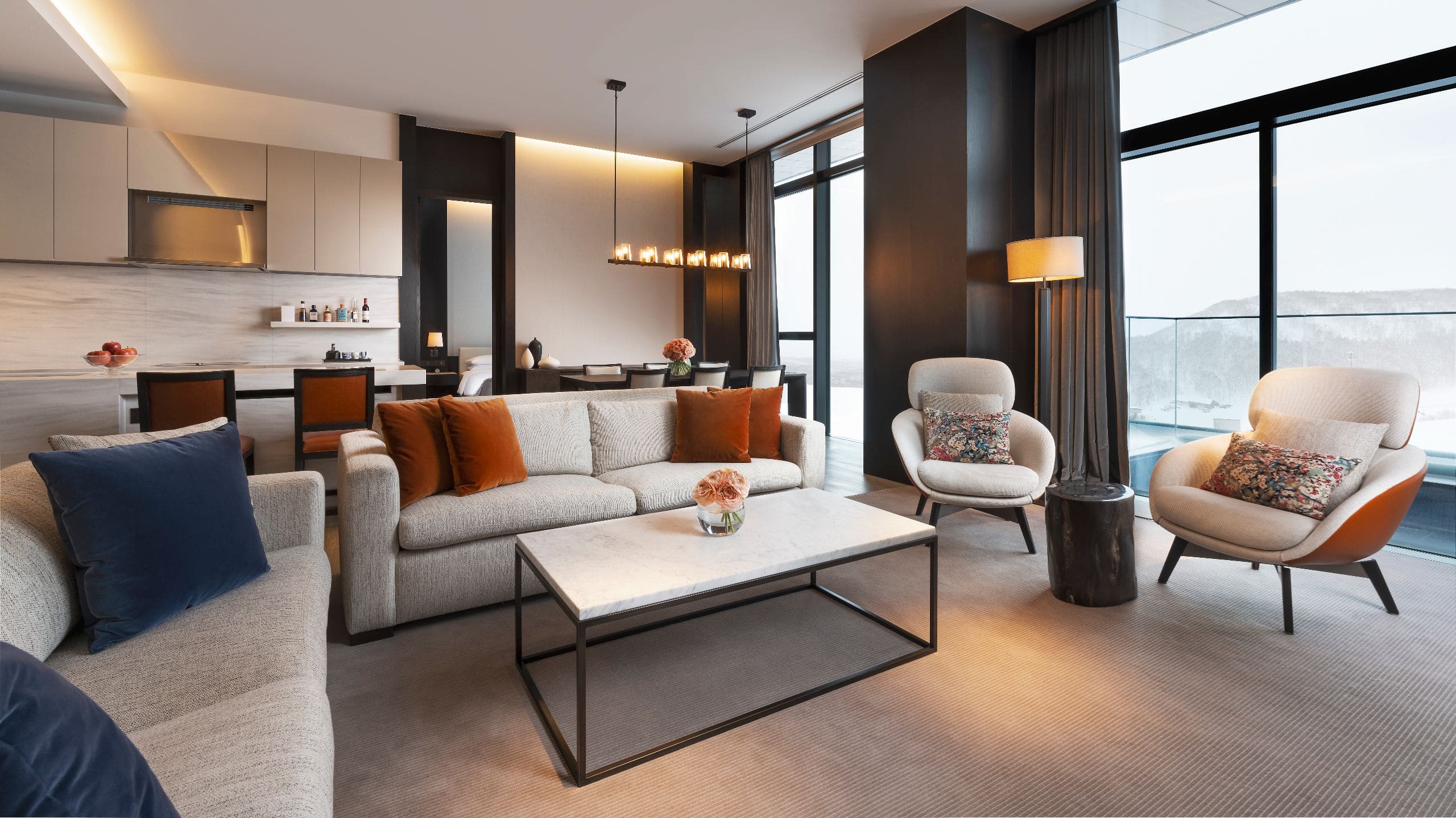 1 of 6 Park Hyatt Niseko Hanazono Two Bedroom Penthouse Living Room