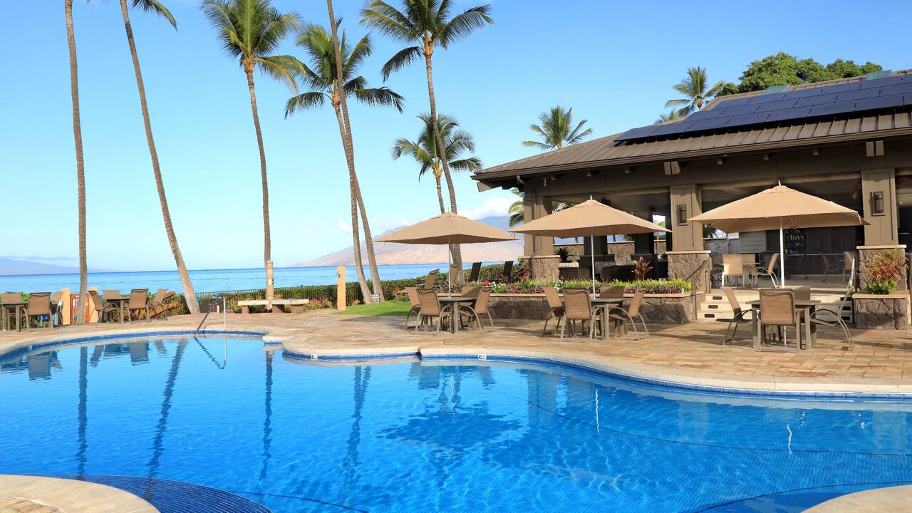 Beachfront pool pavilion