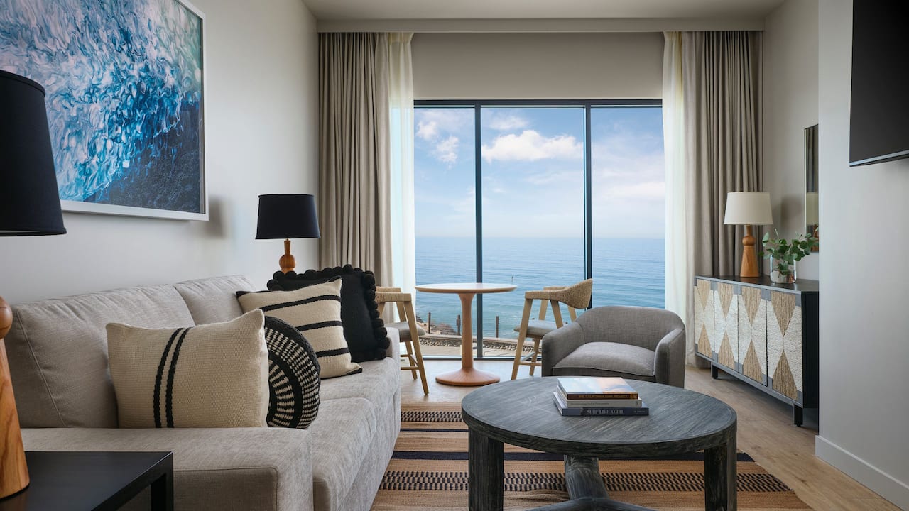 One Bedroom Suite with Ocean View living room