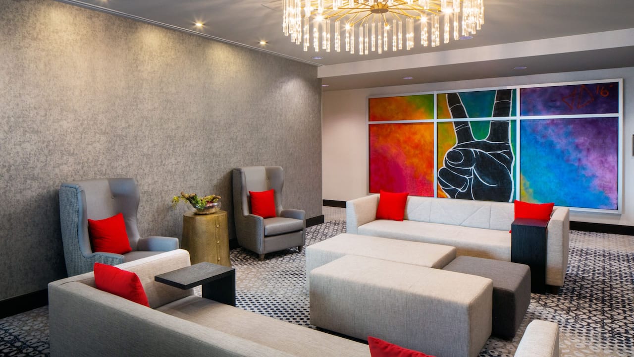 Hyatt House Charlotte / City Center Pre Function Space with Modern Furniture Downtown Charlotte NC