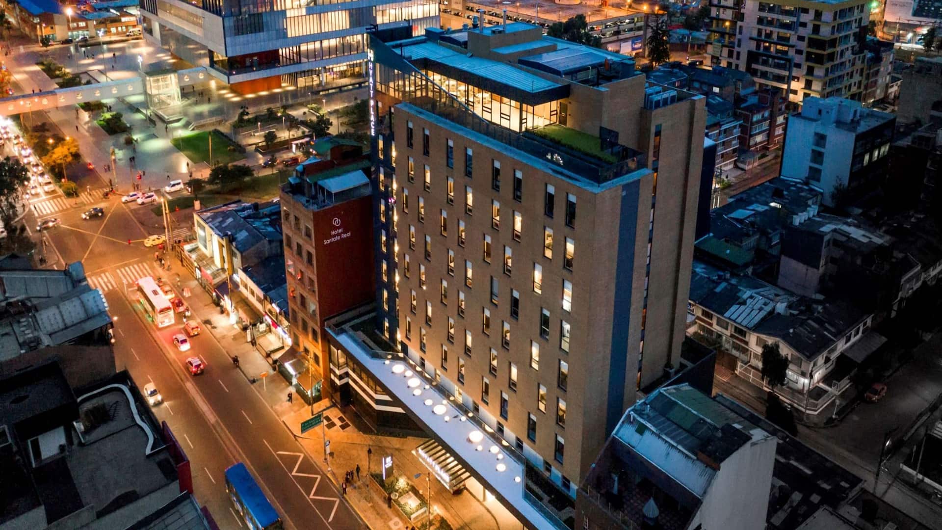 Hyatt Place Bogota / Convention Center Facade Dusk