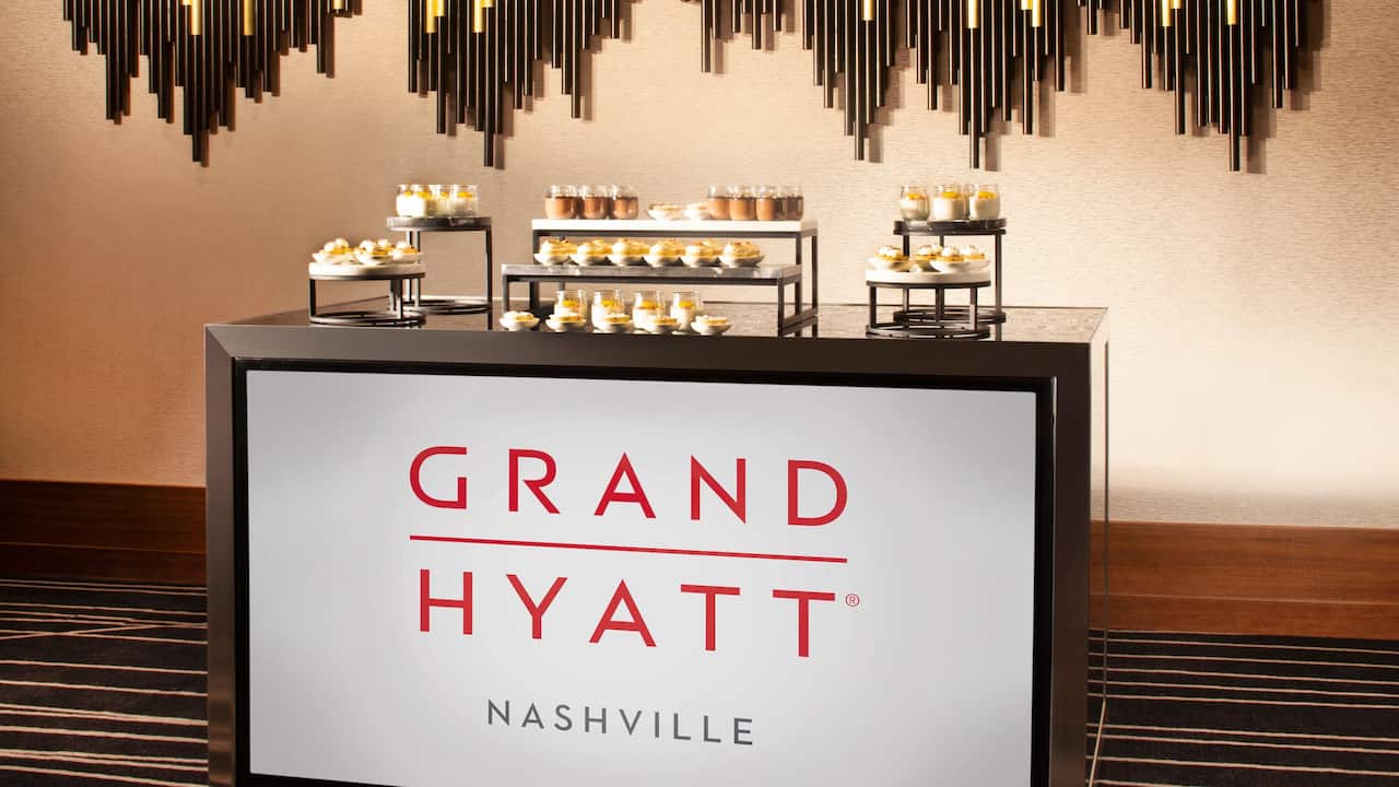 Meeting space with catering display