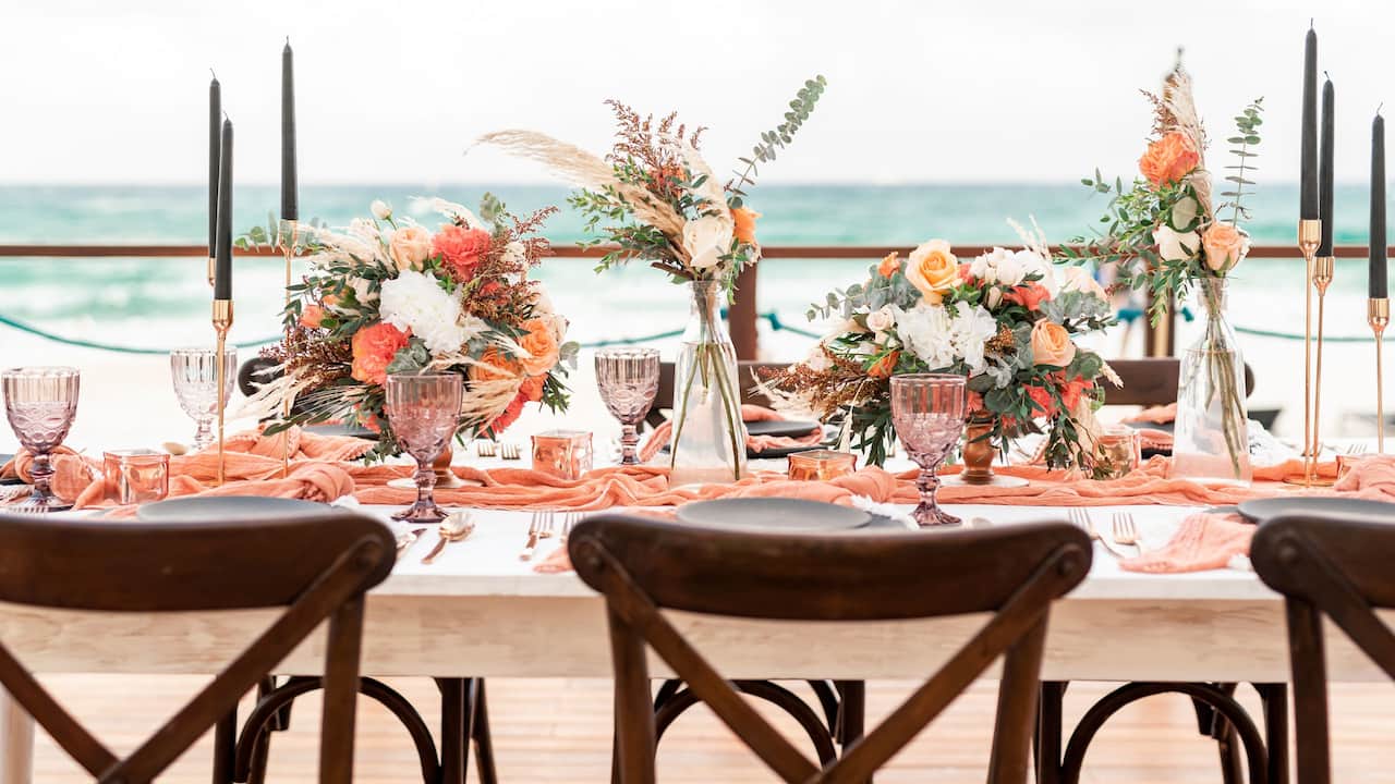 Summer Wedding Table Party Beach