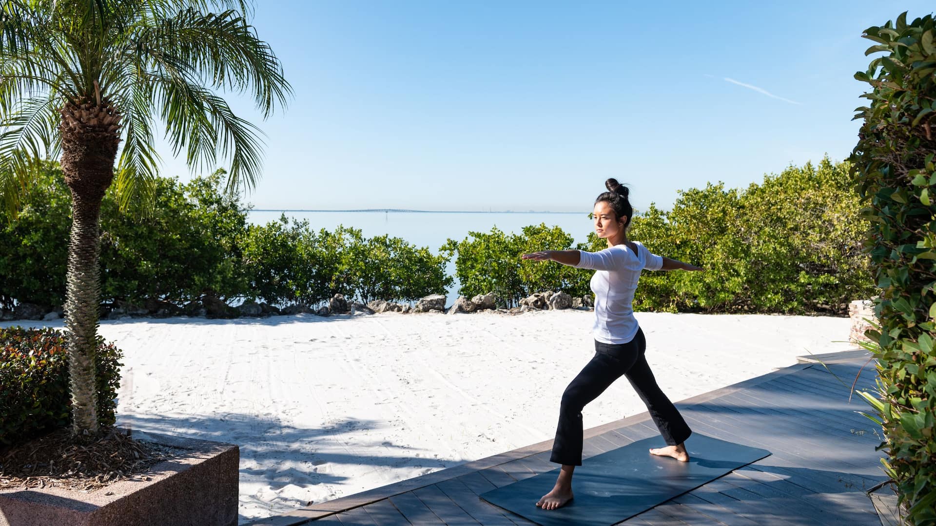 Grand Hyatt Tampa Bay Woman Yoga Stunning Beach