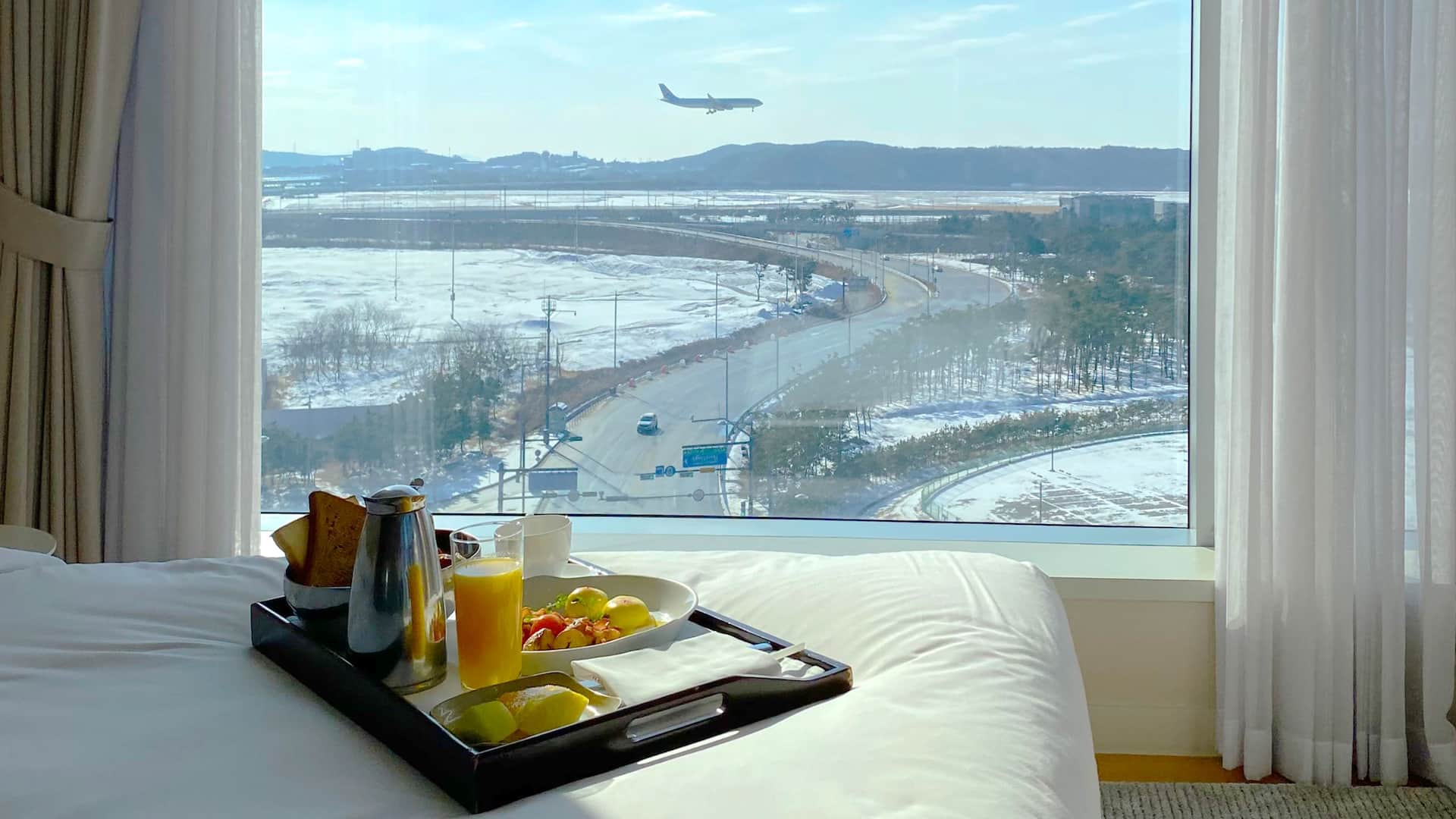 Grand Hyatt Incheon Room Service Airplane View