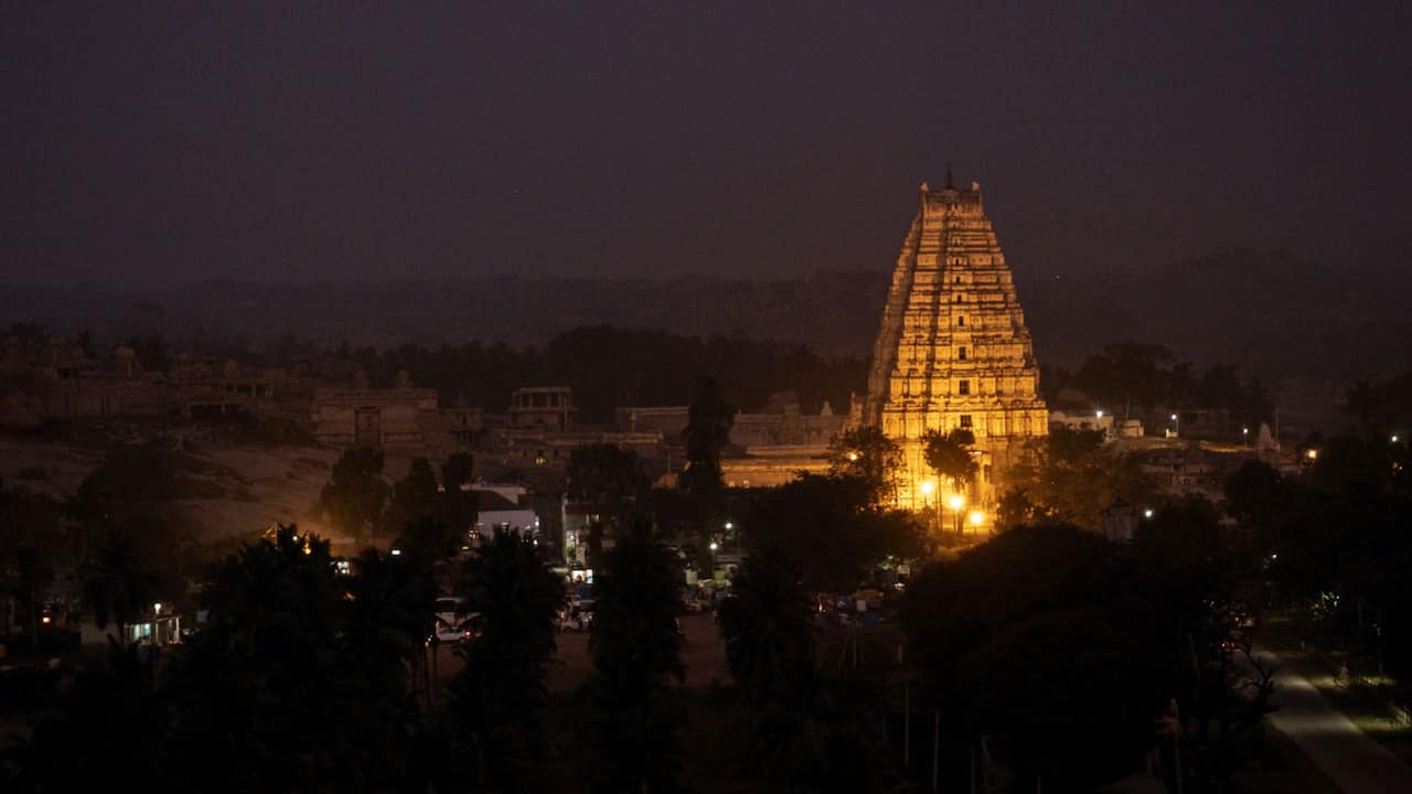 Virupaksha Temple Night