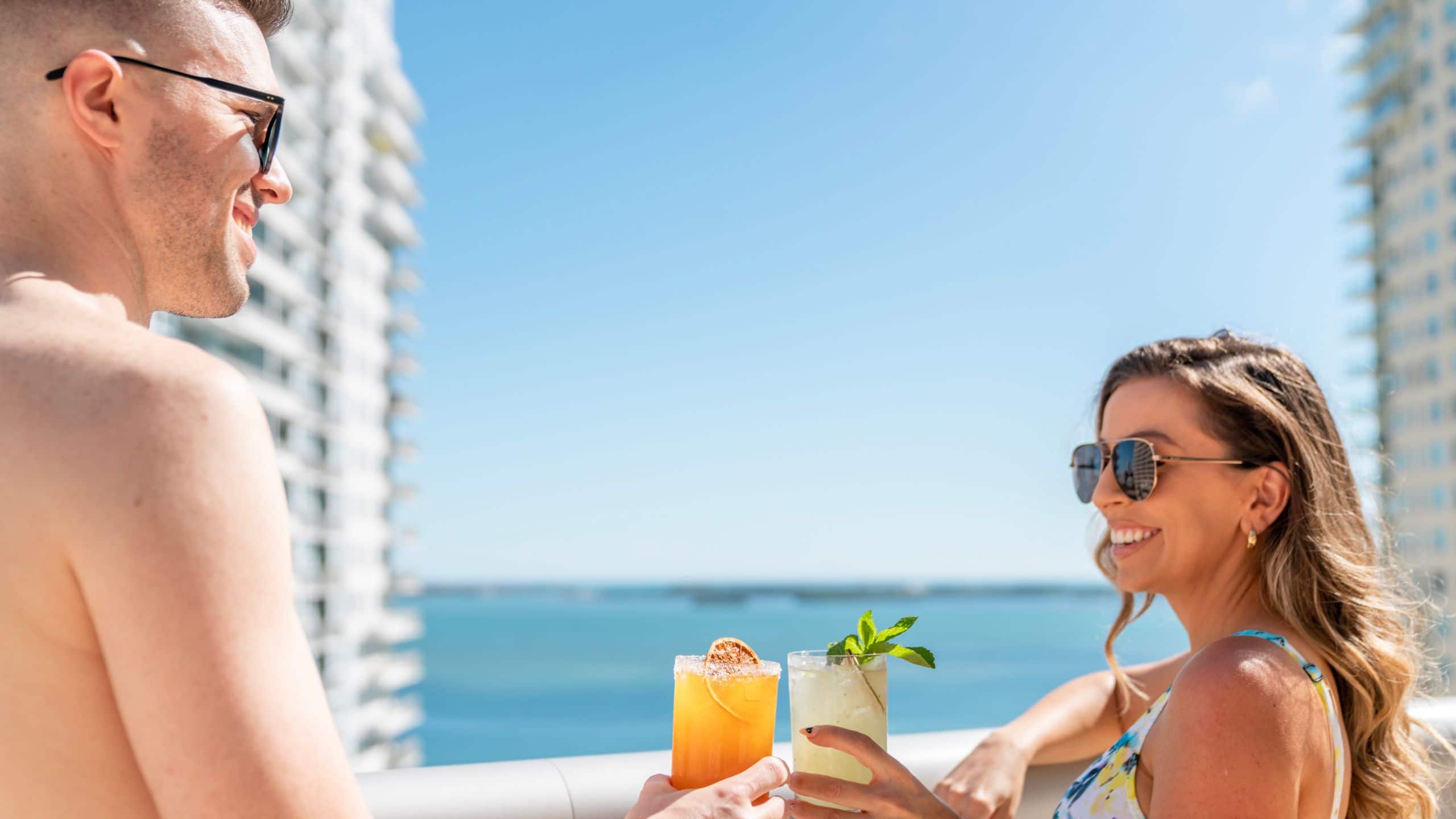 Hyatt Centric Brickell Miami Rooftop Pool Deck Couple