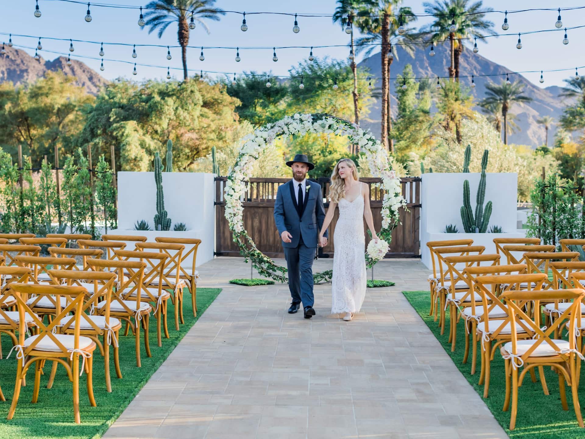 Grand Hyatt Indian Wells Resort & Villas Wedding Couple Walking