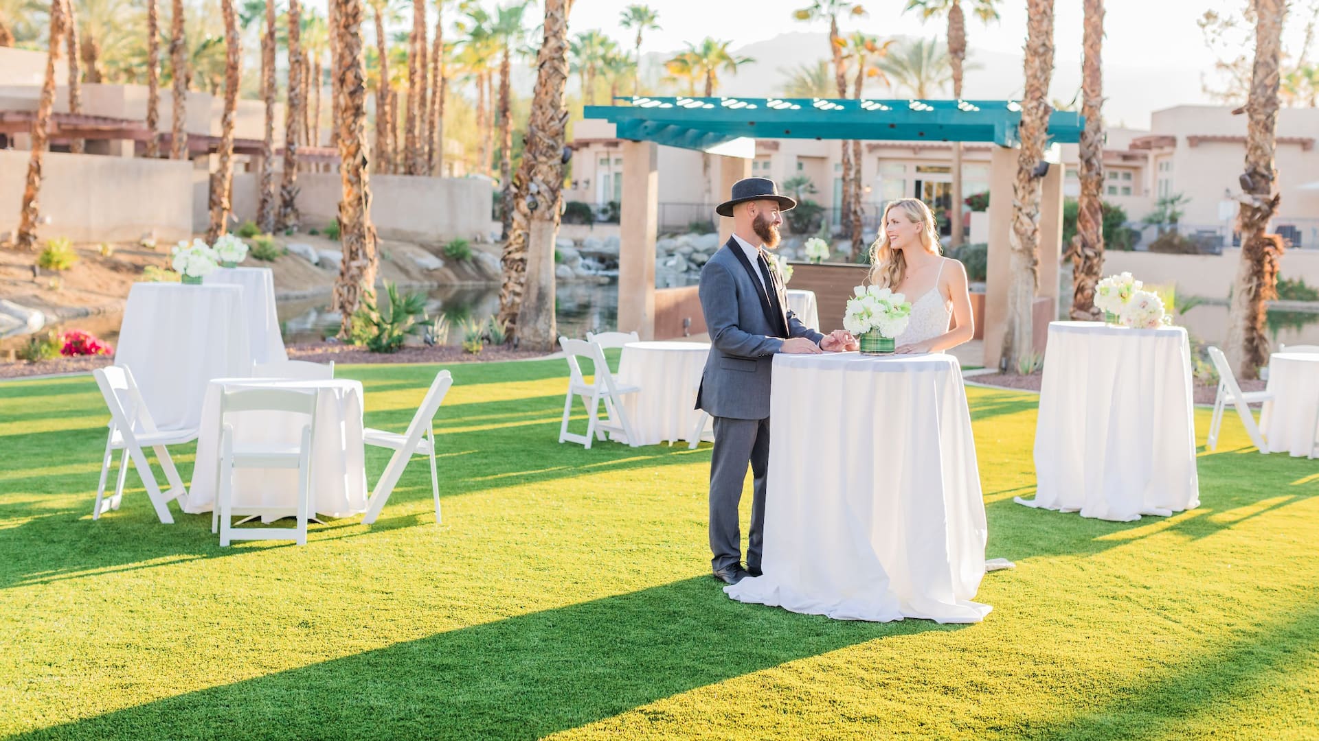 Grand Hyatt Indian Wells Resort & Villas The Cove Cocktail Wedding Couple