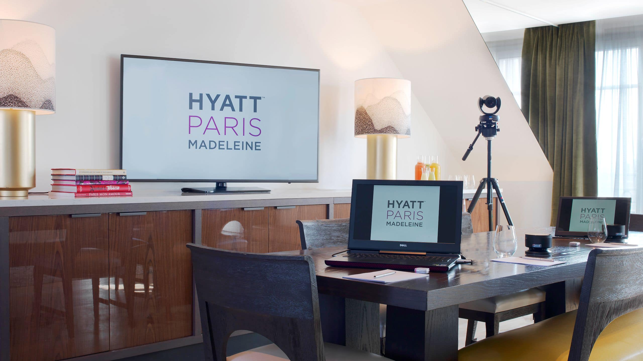 Hyatt Paris Madeleine Suite Hybrid Meeting Setup