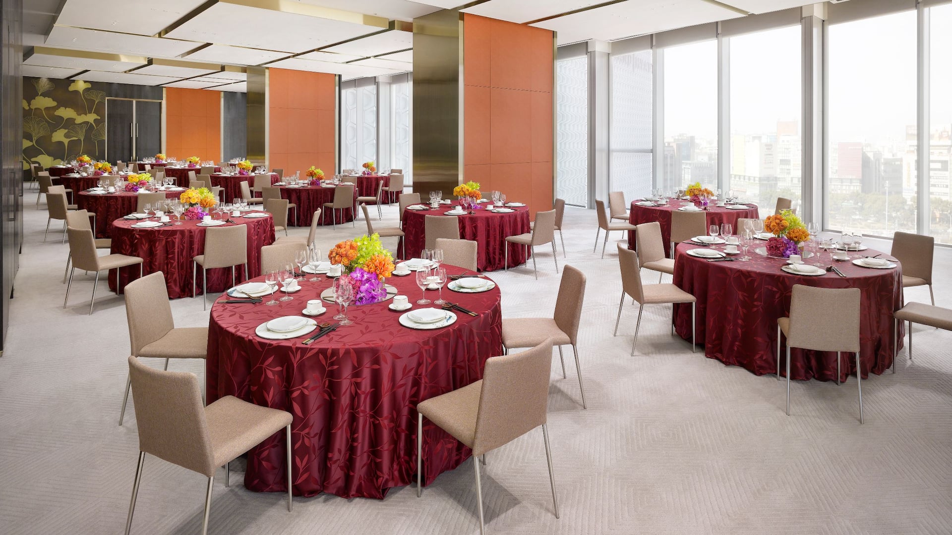 Grand Hyatt Jeju Event Banquet Red Setup