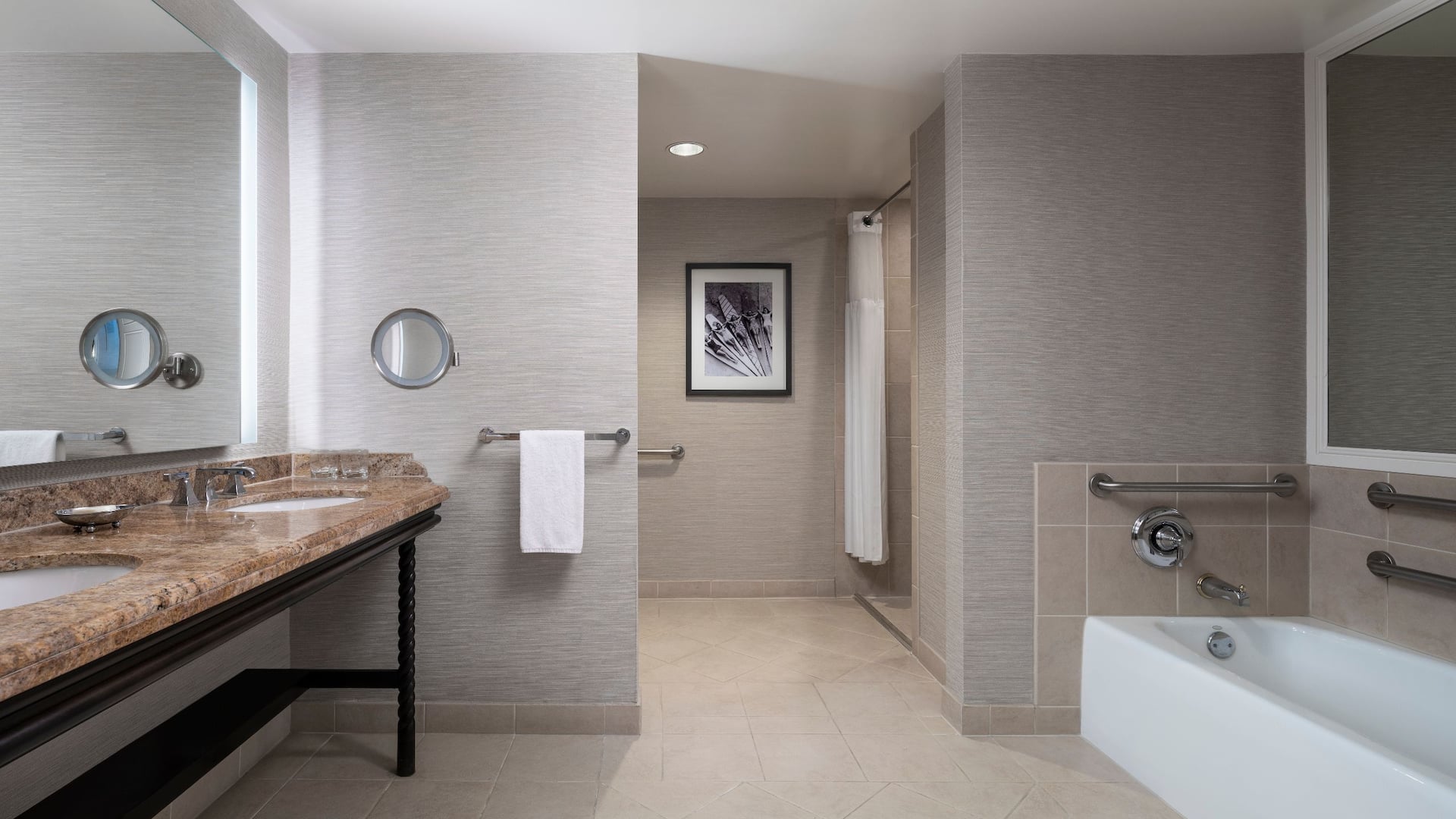 2 of 3 Hyatt Regency Huntington Beach Resort and Spa Accessible Bathroom Shower