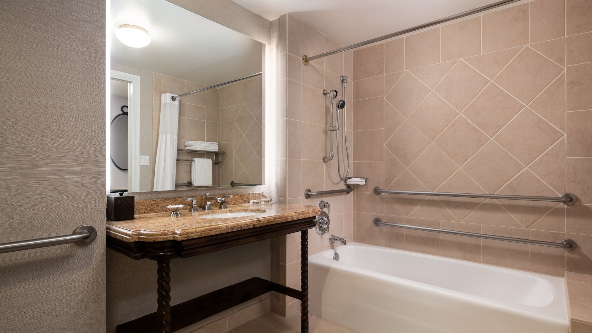 2 of 3 Hyatt Regency Huntington Beach Resort and Spa Accessible Bathroom Bathtub