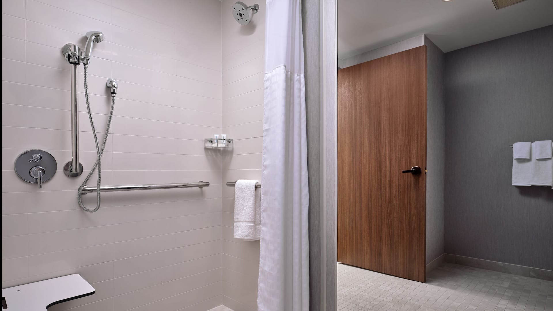 4/4 The Forester a Hyatt Place Hotel ADA Roll In Shower Bathroom